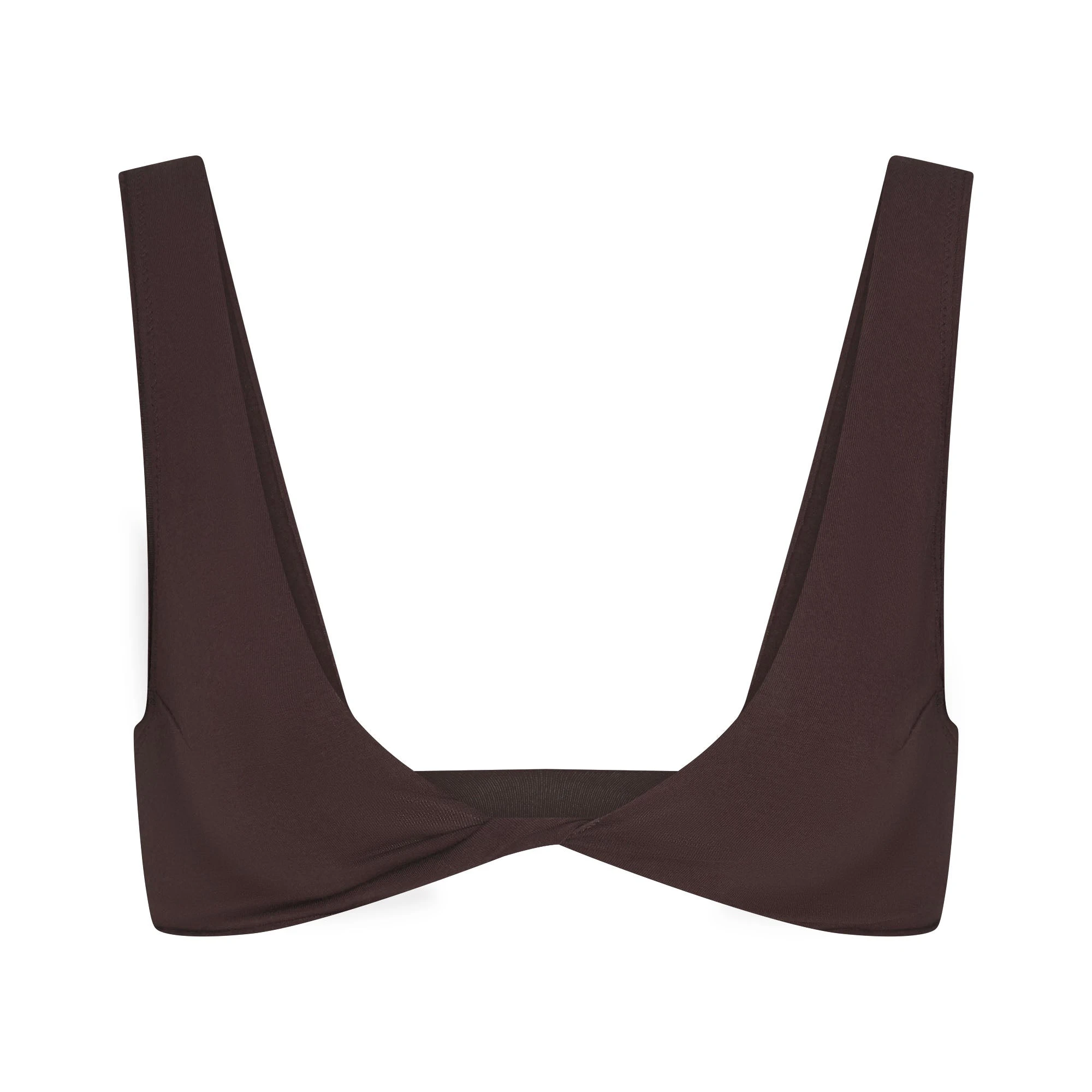 RAW EDGE COTTON MICRO PLUNGE BRALETTE | PHOENIX FLAT ON A WHITE BACKGROUND | FLT