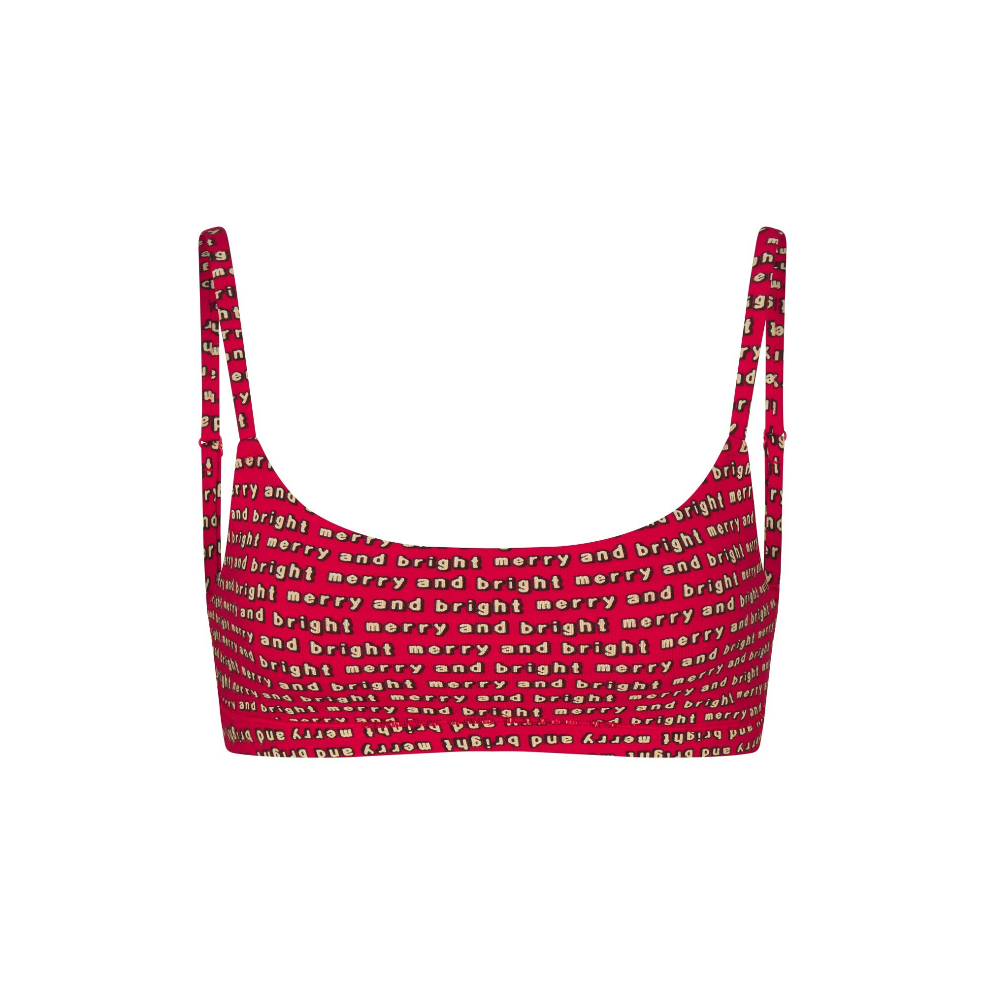 CACTUS PLANT FLEA MARKET X SKIMS COTTON JERSEY SCOOP BRALETTE 2-PACK | MARBLE AND RED MULTI FLAT ON A WHITE BACKGROUND