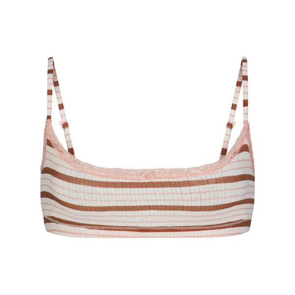 LIGHTWEIGHT COTTON pointelle scoop bralette by SKIMS