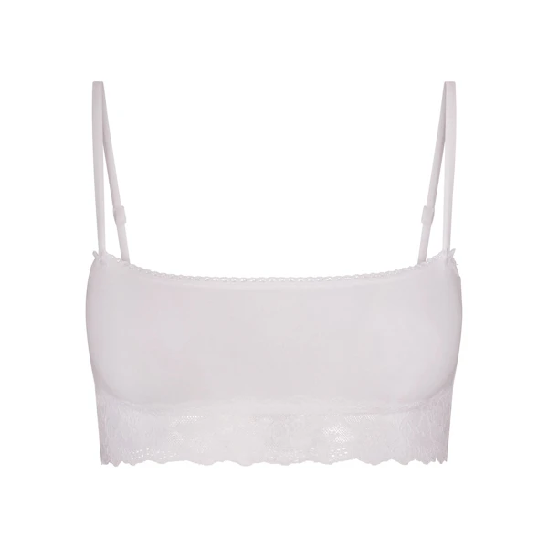 LIGHTWEIGHT COTTON STRAIGHT NECK BRALETTE | SNOW FLAT ON A WHITE BACKGROUND | FLT
