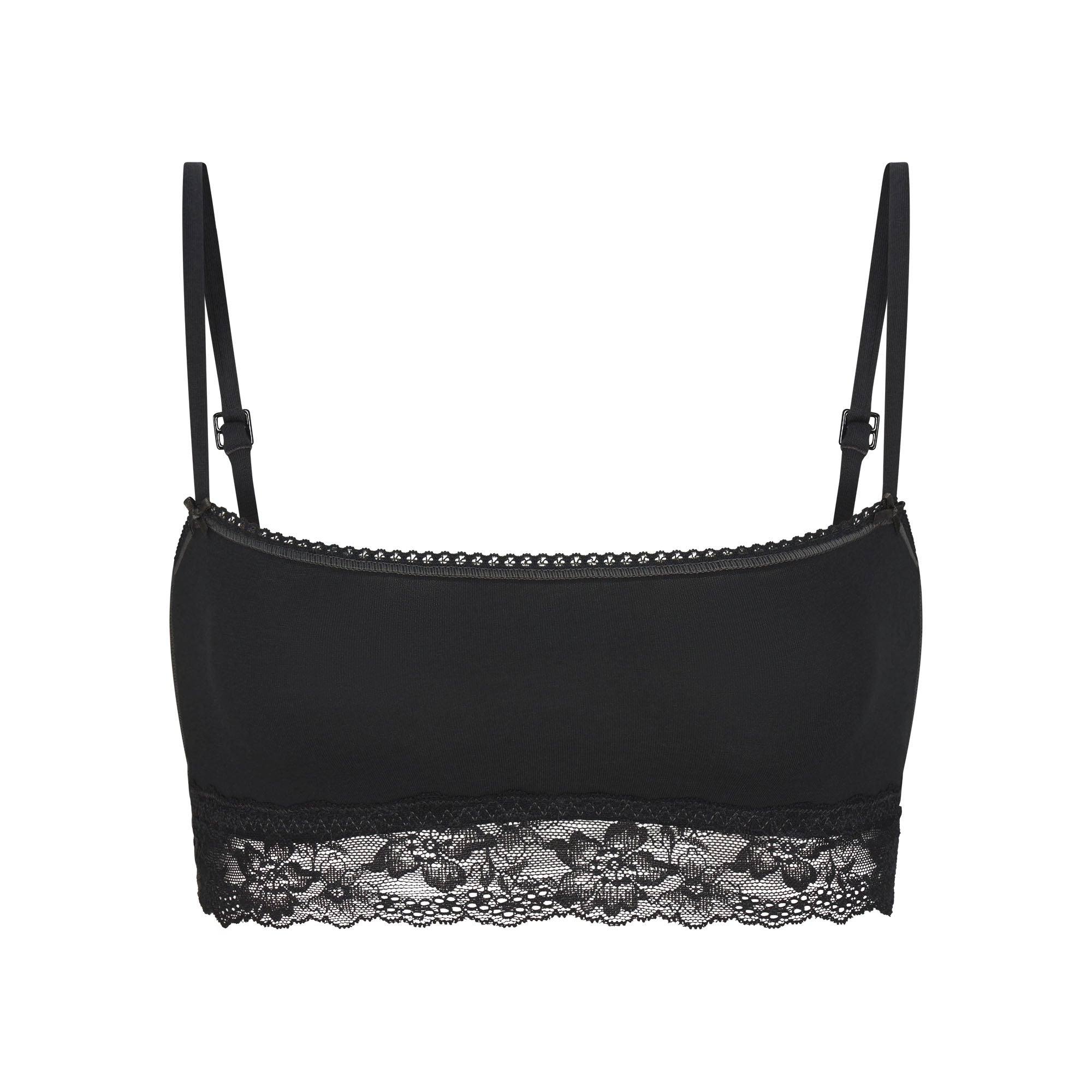 LIGHTWEIGHT COTTON STRAIGHT NECK BRALETTE | SOOT TONAL FLAT ON A WHITE BACKGROUND | FLT