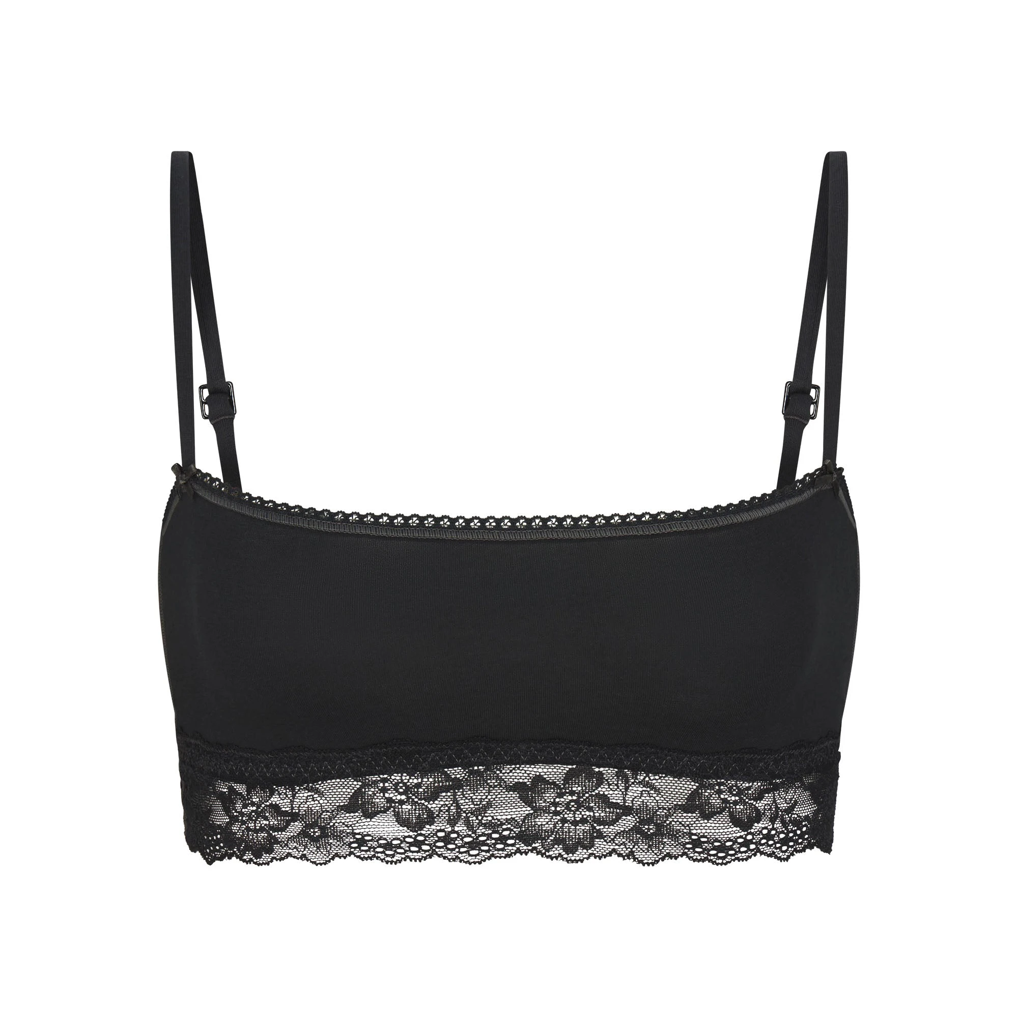LIGHTWEIGHT COTTON STRAIGHT NECK BRALETTE | SOOT TONAL FLAT ON A WHITE BACKGROUND | FLT
