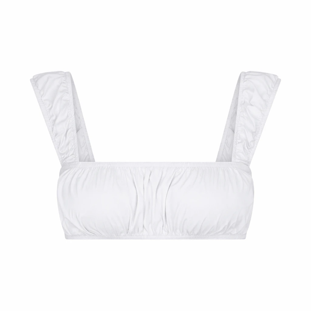 COTTON POPLIN BRALETTE | SNOW FLAT ON A WHITE BACKGROUND | FLT