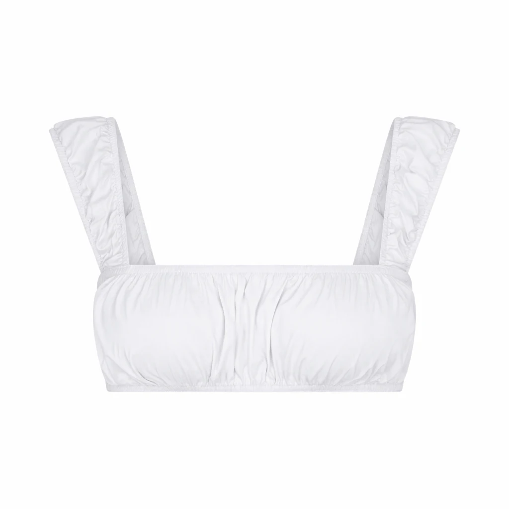 COTTON POPLIN BRALETTE | SNOW FLAT ON A WHITE BACKGROUND | FLT