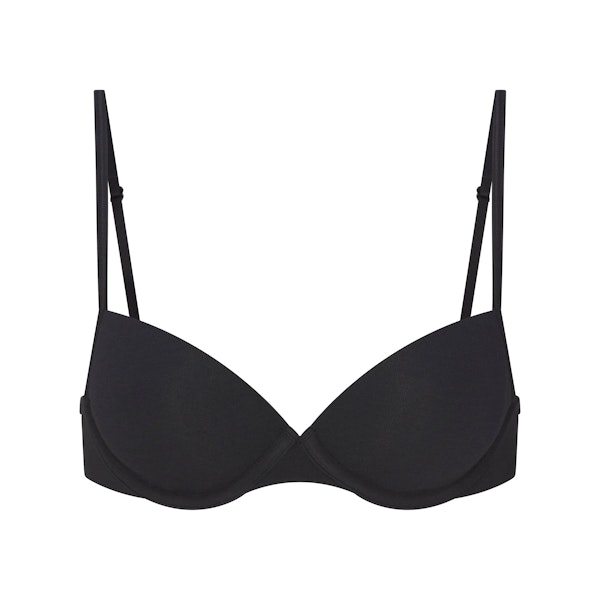 EVERYDAY COTTON LIGHTLY LINED DEMI BRA | ONYX FLAT ON A WHITE BACKGROUND | FLT