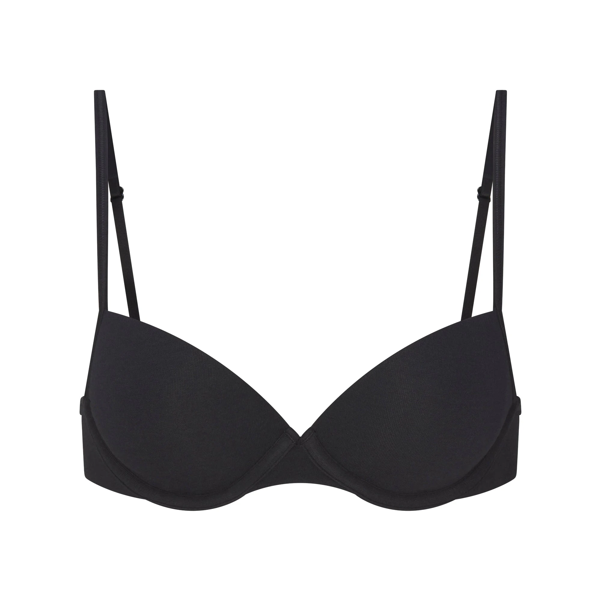 EVERYDAY COTTON LIGHTLY LINED DEMI BRA | ONYX FLAT ON A WHITE BACKGROUND | FLT