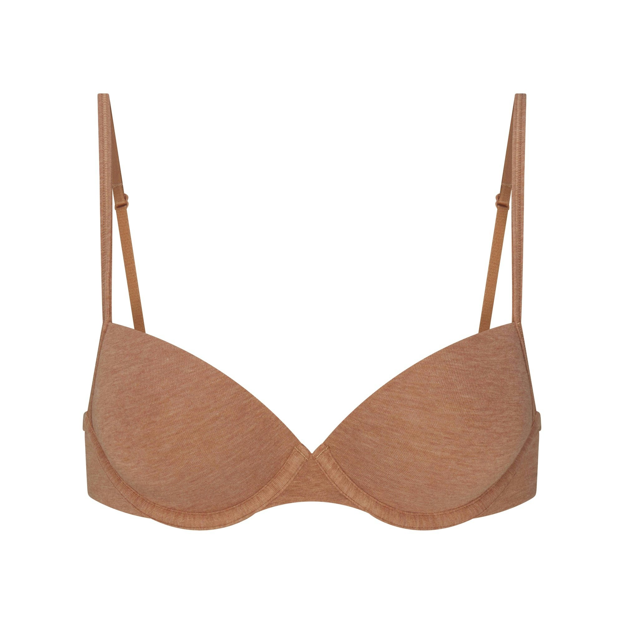 EVERYDAY COTTON LIGHTLY LINED DEMI BRA | SIENNA HEATHER FLAT ON A WHITE BACKGROUND | FLT