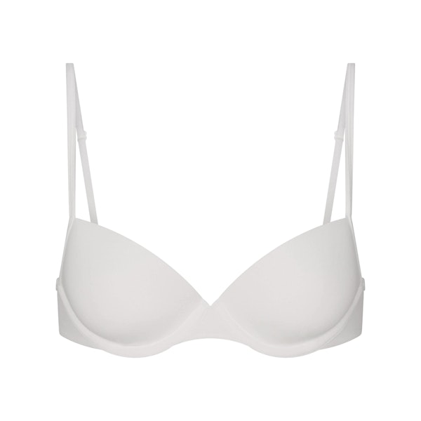 EVERYDAY COTTON LIGHTLY LINED DEMI BRA | SNOW FLAT ON A WHITE BACKGROUND | FLT