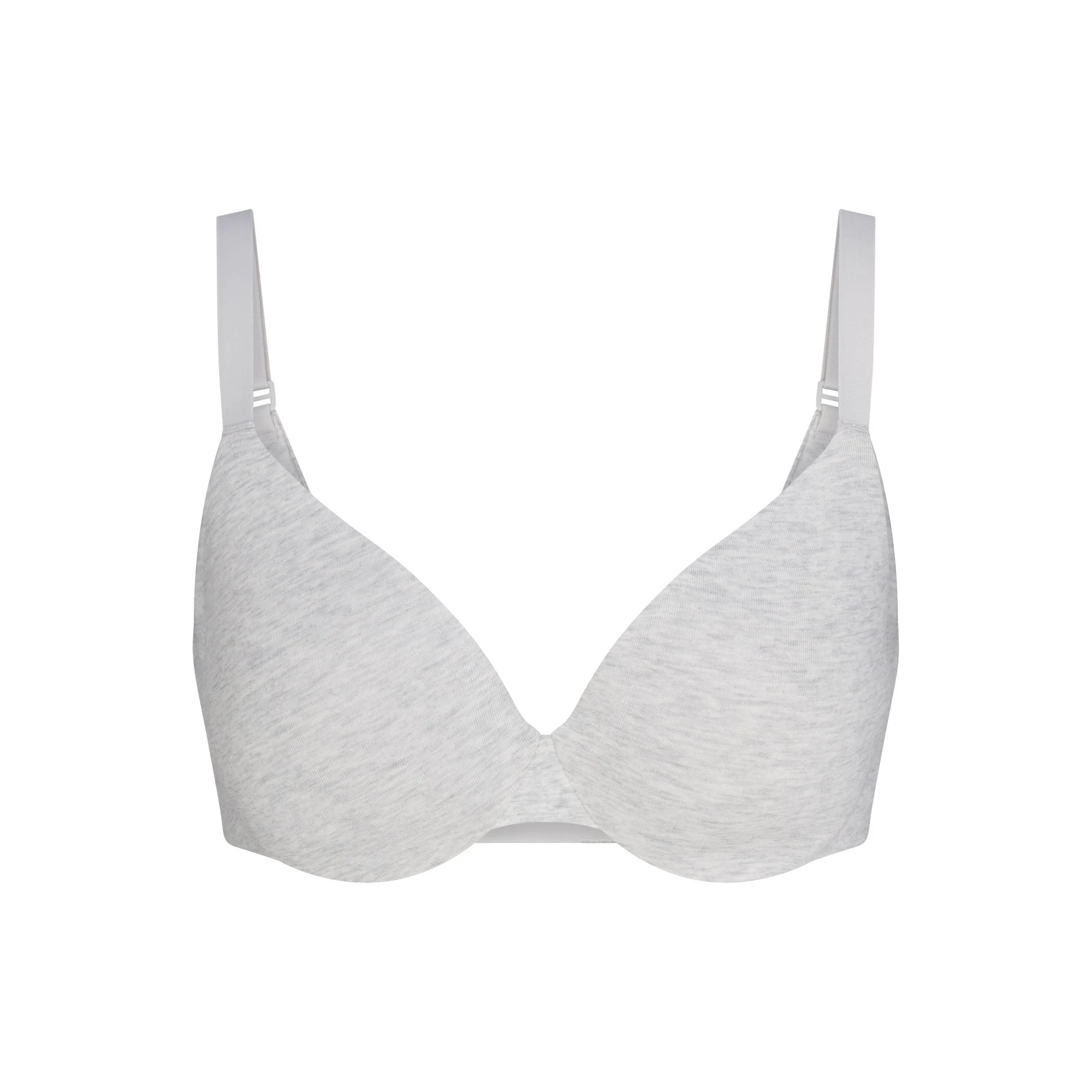 EVERYDAY COTTON FULL COVERAGE BRA | LIGHT HEATHER GREY FLAT ON A WHITE BACKGROUND | FLT