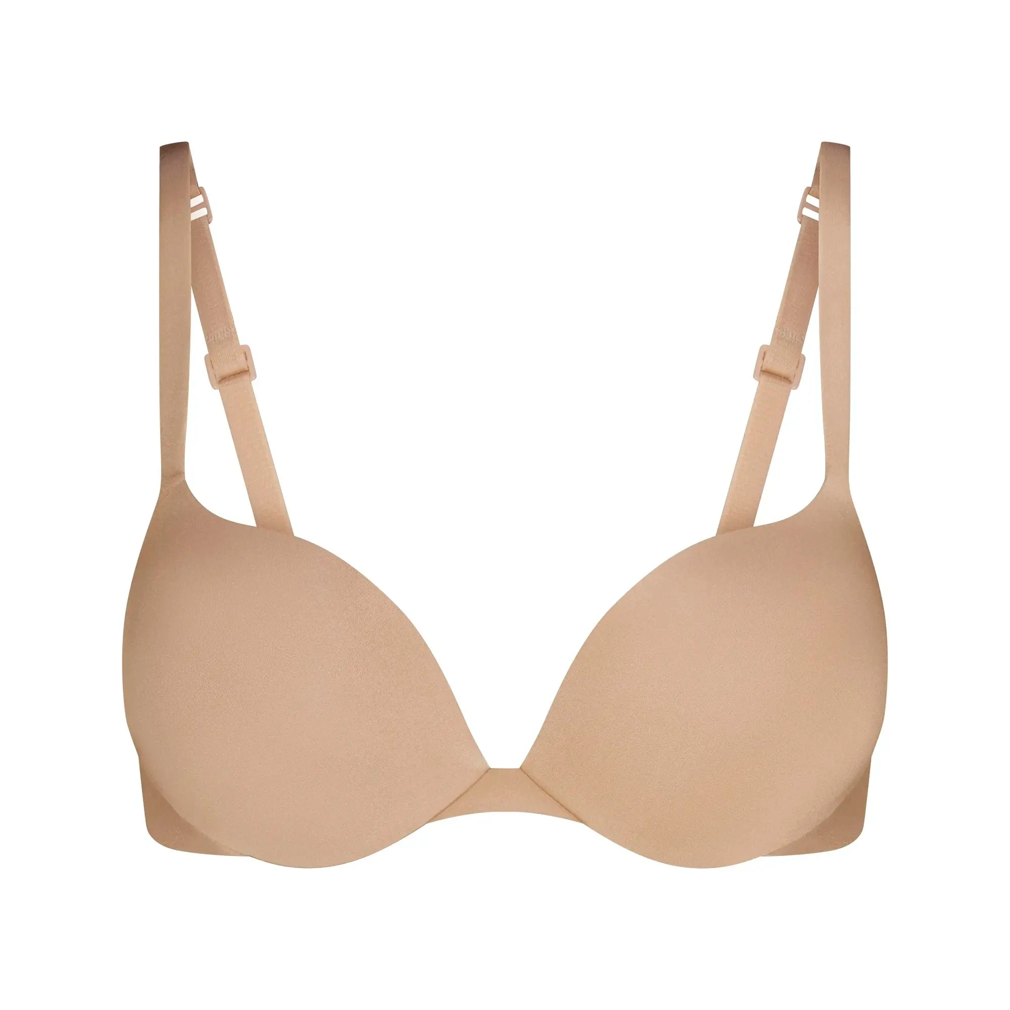 SKIMS ULTIMATE TEARDROP T-SHIRT BRA | CLAY LAYS FLAT ON A WHITE BACKGROUND | FLT