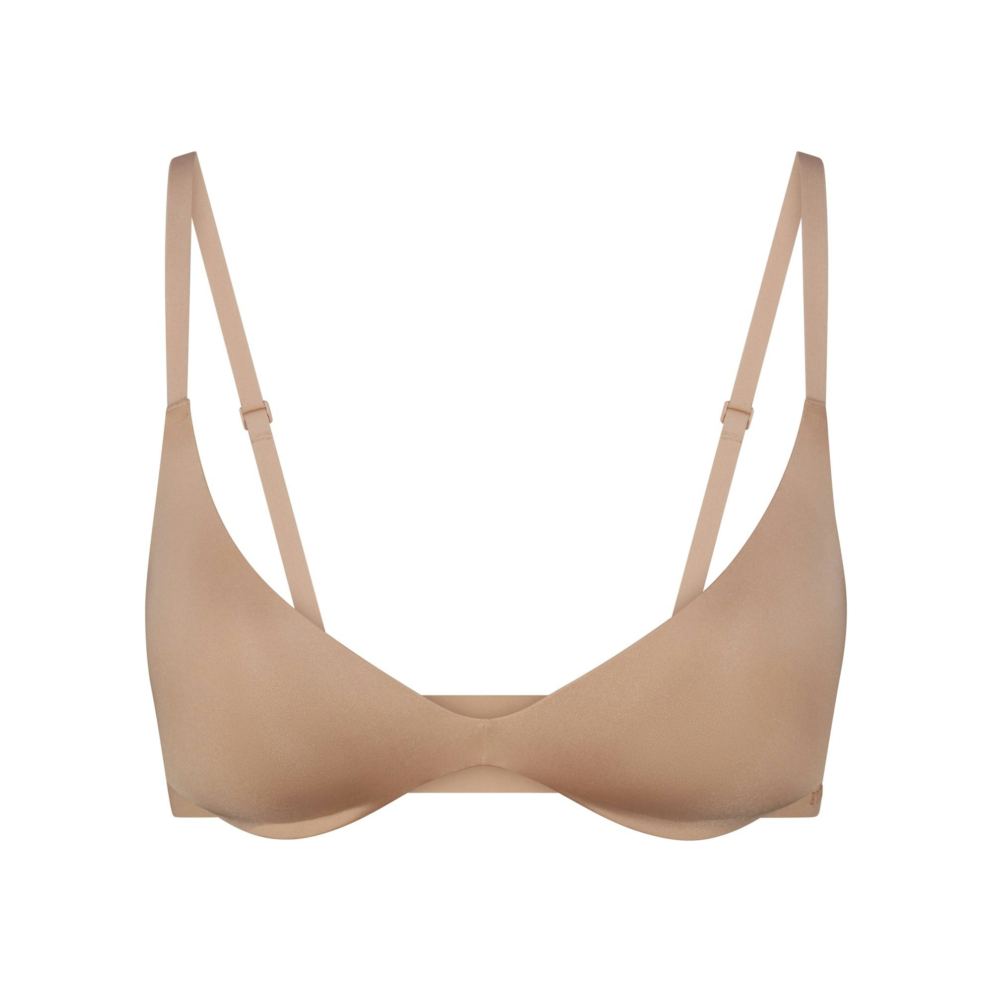 WIRELESS FORM SUPER PUSH-UP BRA | CLAY (PLUNGE BRAS) LAYS FLAT ON A WHITE BACKGROUND | FLT