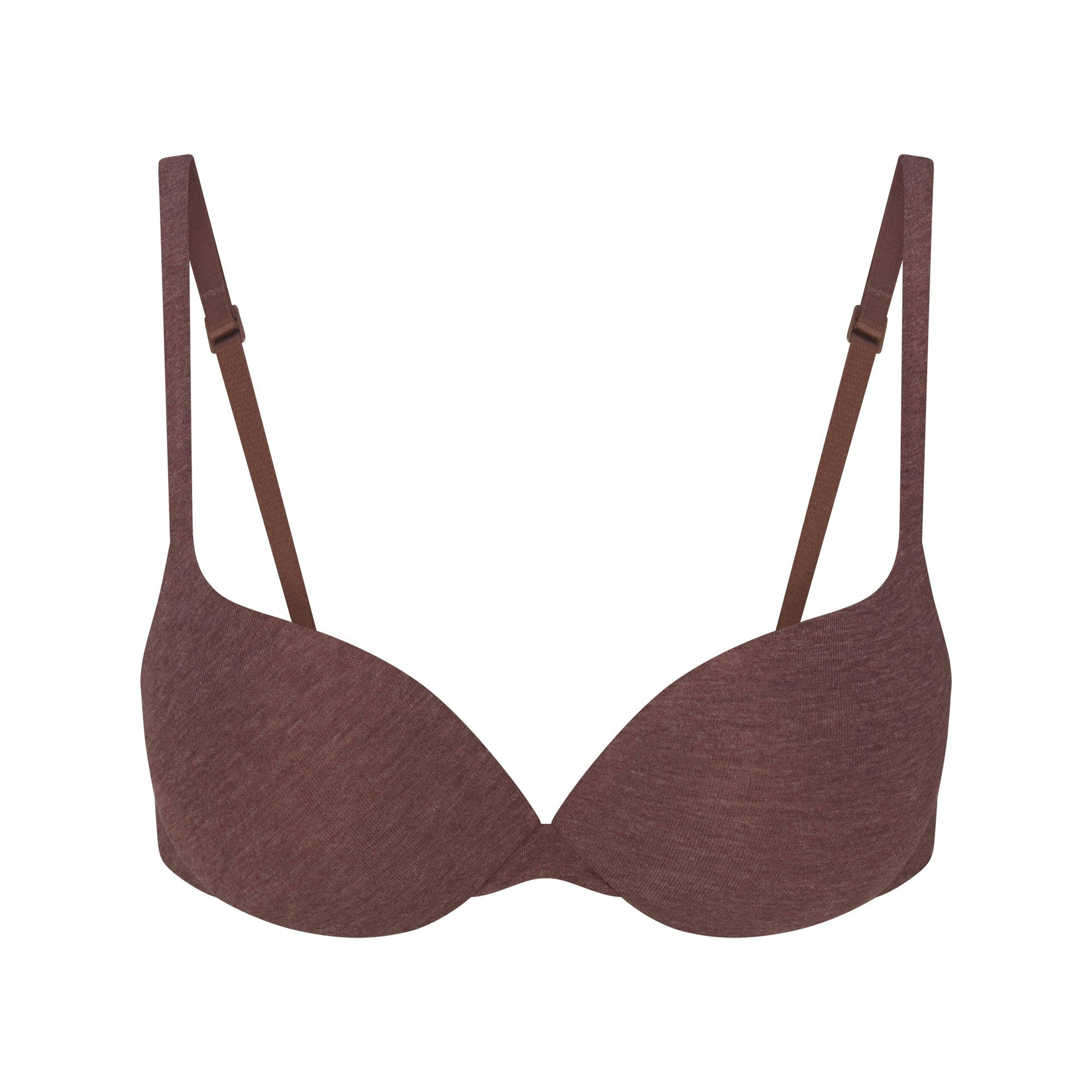EVERYDAY COTTON ULTIMATE TEARDROP PUSH-UP BRA | COCOA HEATHER FLAT ON A WHITE BACKGROUND | FLT