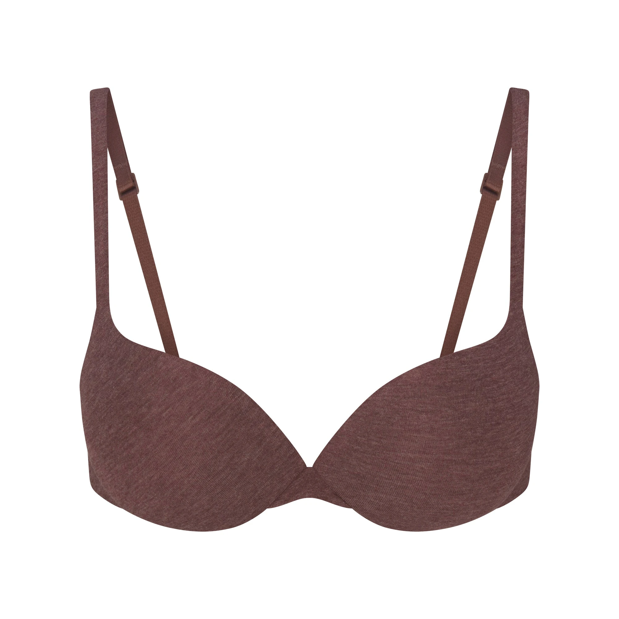 EVERYDAY COTTON ULTIMATE TEARDROP PUSH-UP BRA | COCOA HEATHER FLAT ON A WHITE BACKGROUND | FLT
