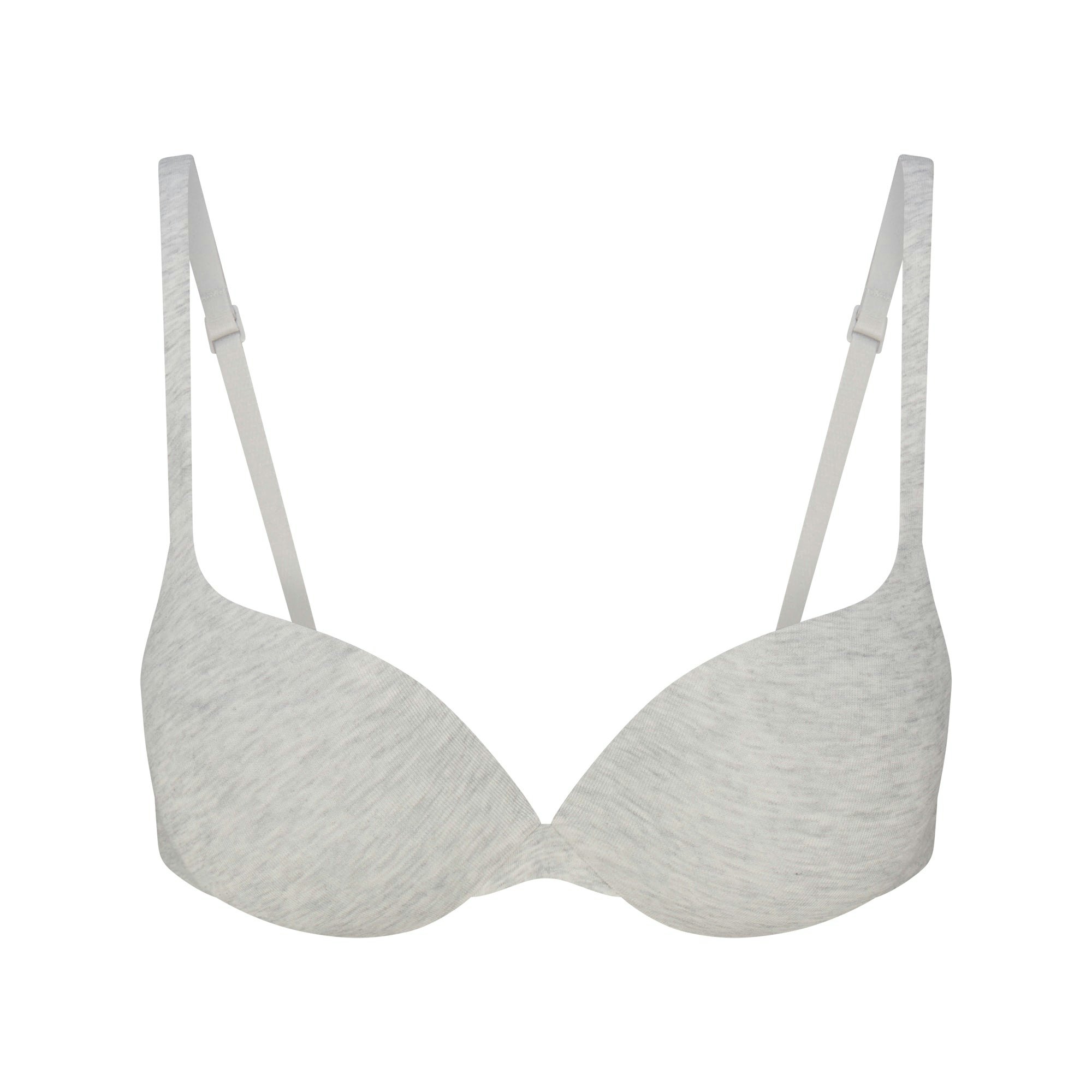 EVERYDAY COTTON ULTIMATE TEARDROP PUSH-UP BRA | LIGHT HEATHER GREY FLAT ON A WHITE BACKGROUND | FLT
