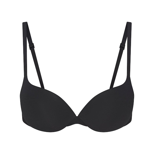 EVERYDAY COTTON ULTIMATE TEARDROP PUSH-UP BRA | ONYX FLAT ON A WHITE BACKGROUND | FLT