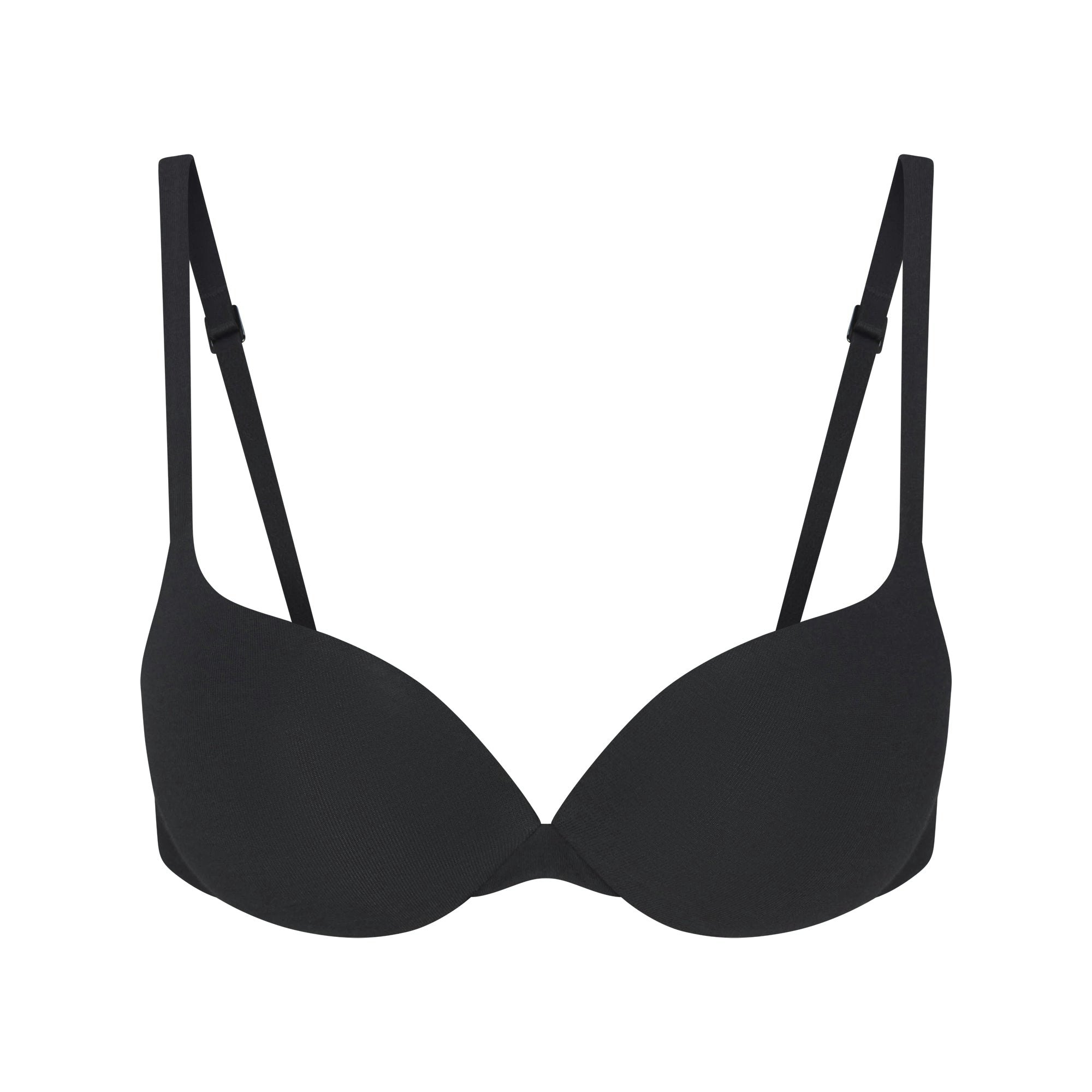 EVERYDAY COTTON ULTIMATE TEARDROP PUSH-UP BRA | ONYX FLAT ON A WHITE BACKGROUND | FLT