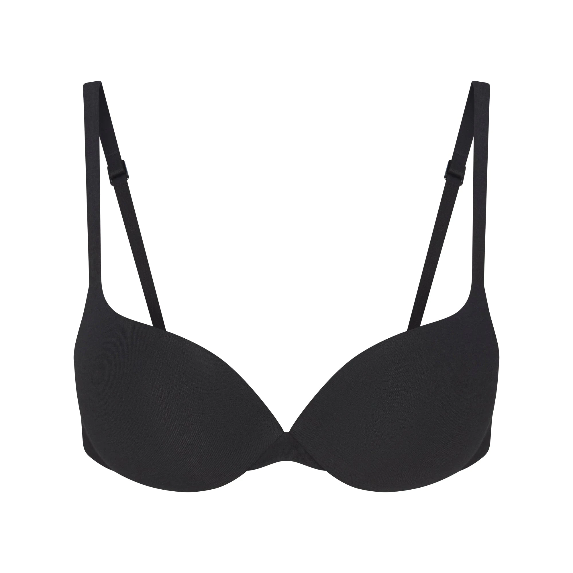 EVERYDAY COTTON ULTIMATE TEARDROP PUSH-UP BRA | ONYX FLAT ON A WHITE BACKGROUND | FLT
