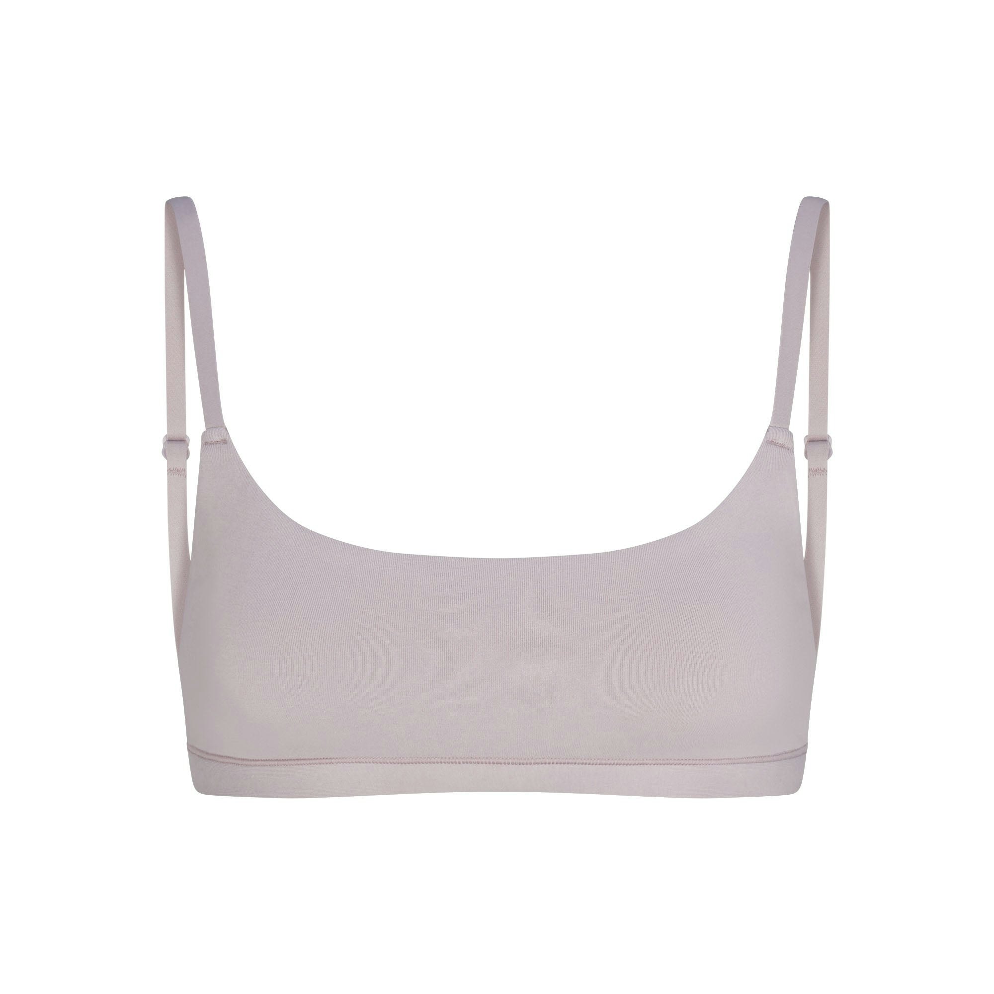 COTTON JERSEY SCOOP BRALETTE | OYSTER FLAT ON A WHITE BACKGROUND | FLT