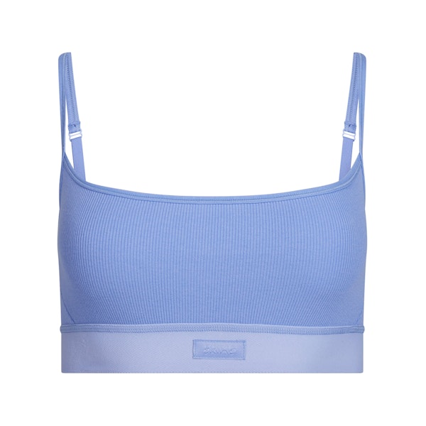 COTTON RIB SCOOP BRALETTE | BLUE VIOLET FLAT ON A WHITE BACKGROUND | FLT