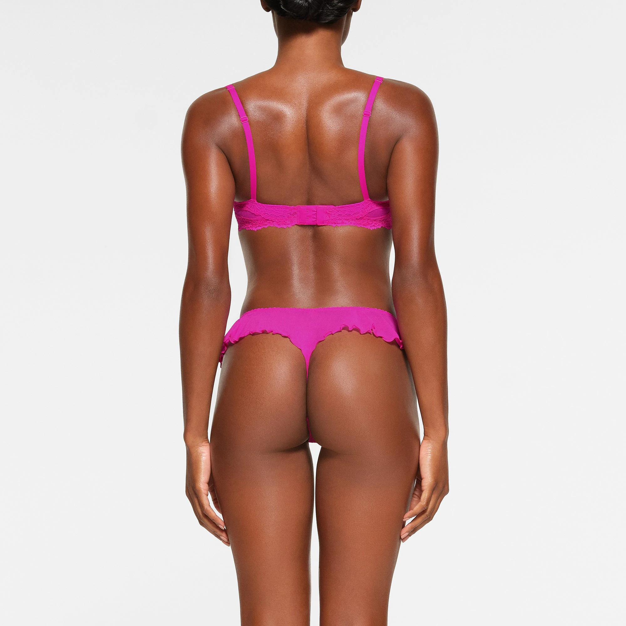 SUMMER MESH LACE BALCONETTE BRA ON A MODEL BACK VIEW