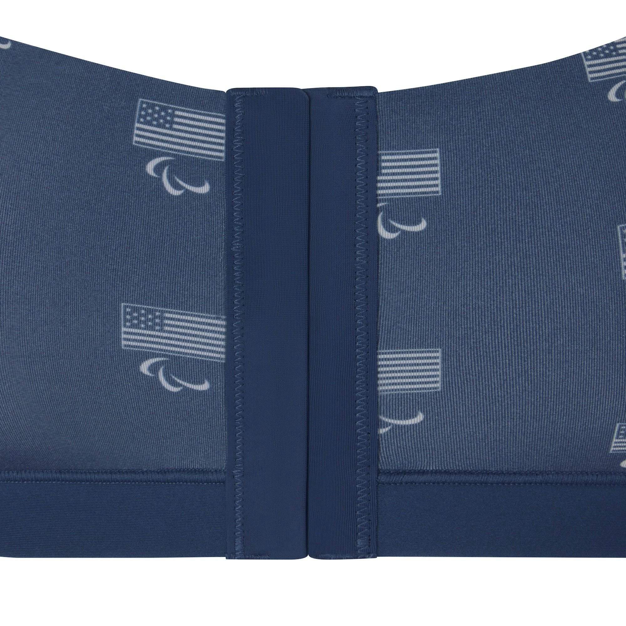 SKIMS FOR TEAM USA FITS EVERYBODY ADAPTIVE  PARALYMPIC SCOOP BRALETTE | NAVY ADDITIONAL FABRIC DETAILS