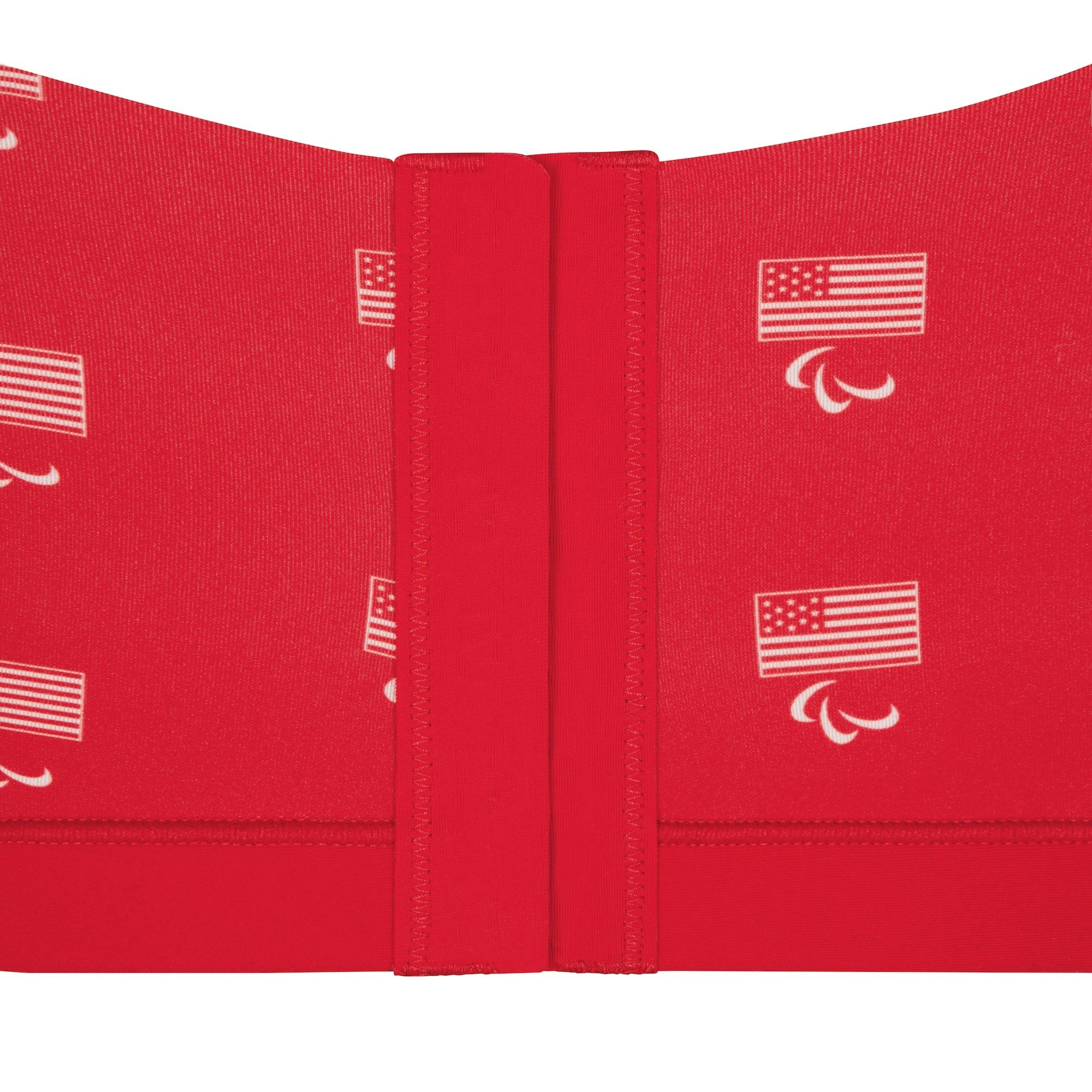 SKIMS FOR TEAM USA FITS EVERYBODY ADAPTIVE  PARALYMPIC SCOOP BRALETTE | RED ADDITIONAL FABRIC DETAILS