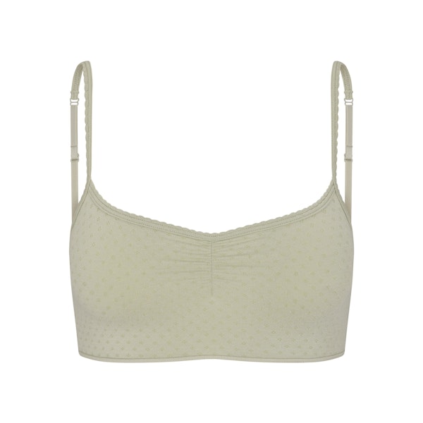 MICRO POINTELLE SCOOP BRALETTE | TALC (SCOOP BRALETTES, BRALETTES) FLAT ON A WHITE BACKGROUND | FLT