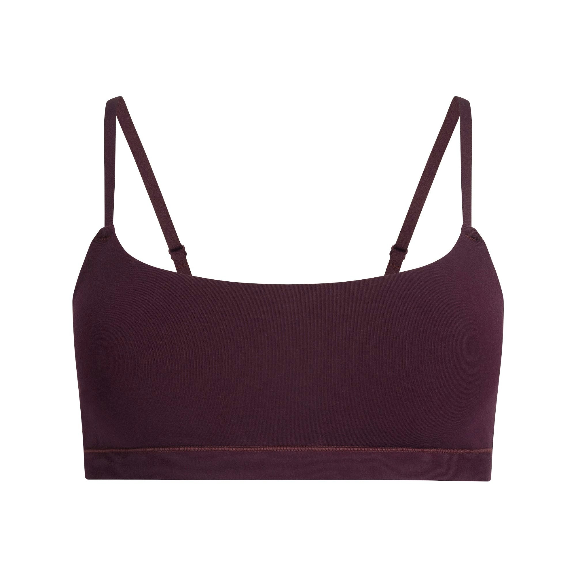 COTTON JERSEY SCOOP BRALETTE | CURRANT FLAT ON A WHITE BACKGROUND @ | FLT