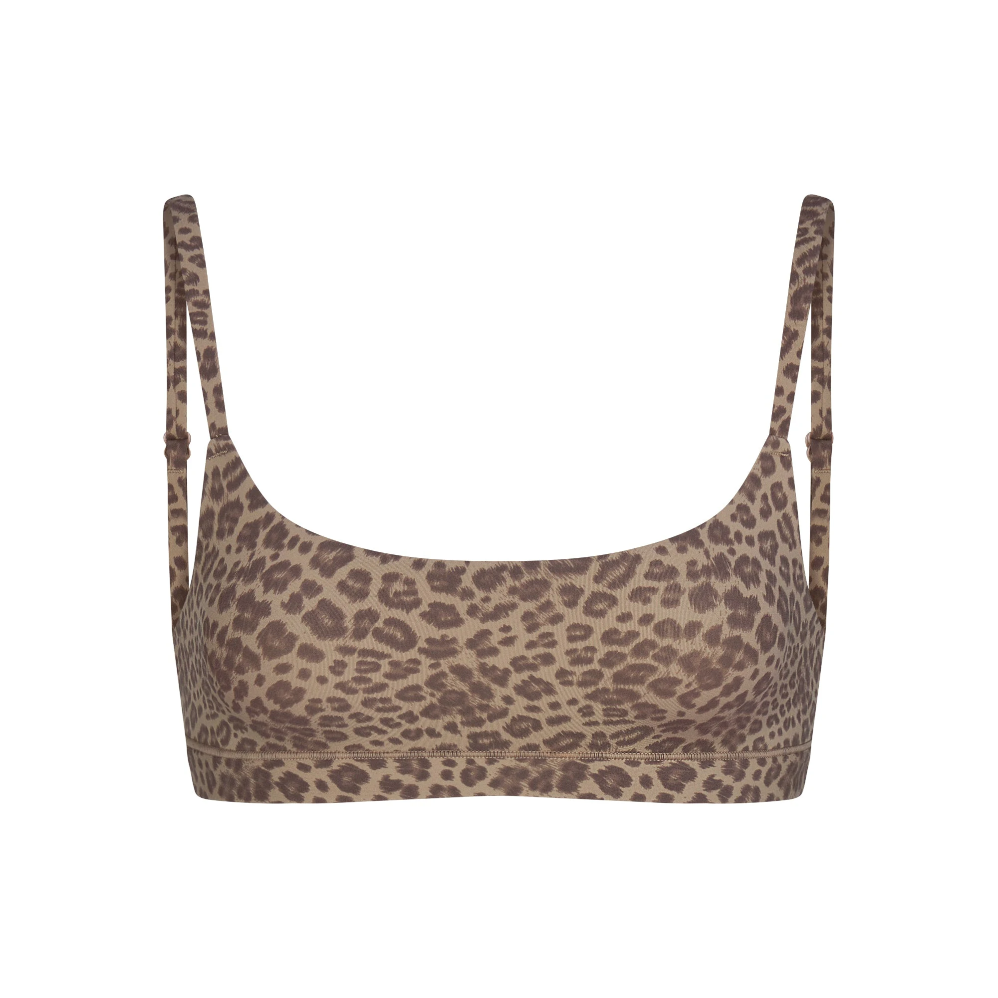 FITS EVERYBODY SCOOP BRALETTE | DESERT LEOPARD INK PRINT & LAYS FLAT ON A WHITE BACKGROUND | FLT