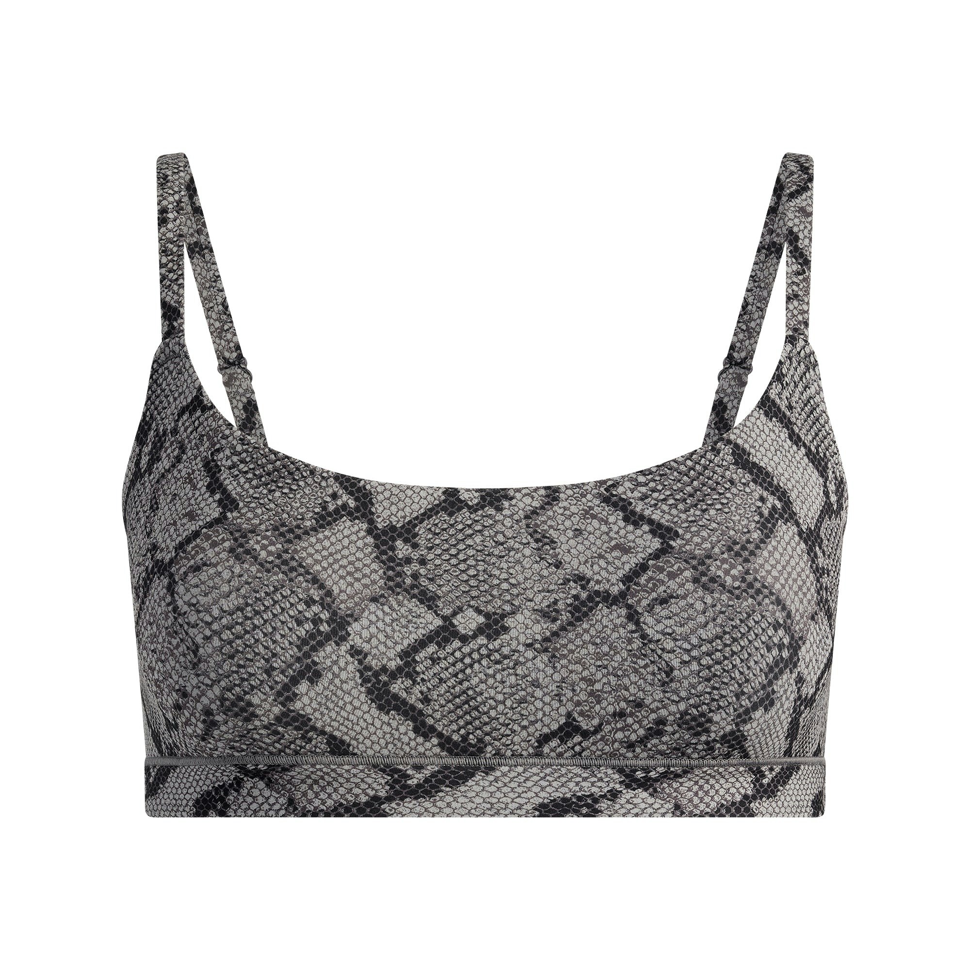 FITS EVERYBODY SCOOP BRALETTE | SHADOW SNAKE PRINT FLAT ON A WHITE BACKGROUND | FLT