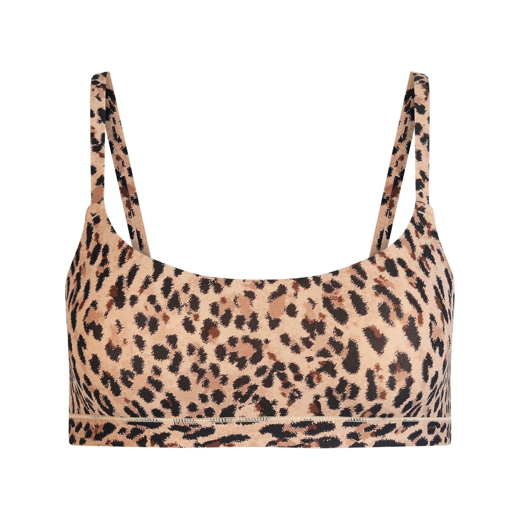 FITS EVERYBODY SCOOP BRALETTE | SIENNA JAGUAR PRINT FLAT ON A WHITE BACKGROUND | FLT