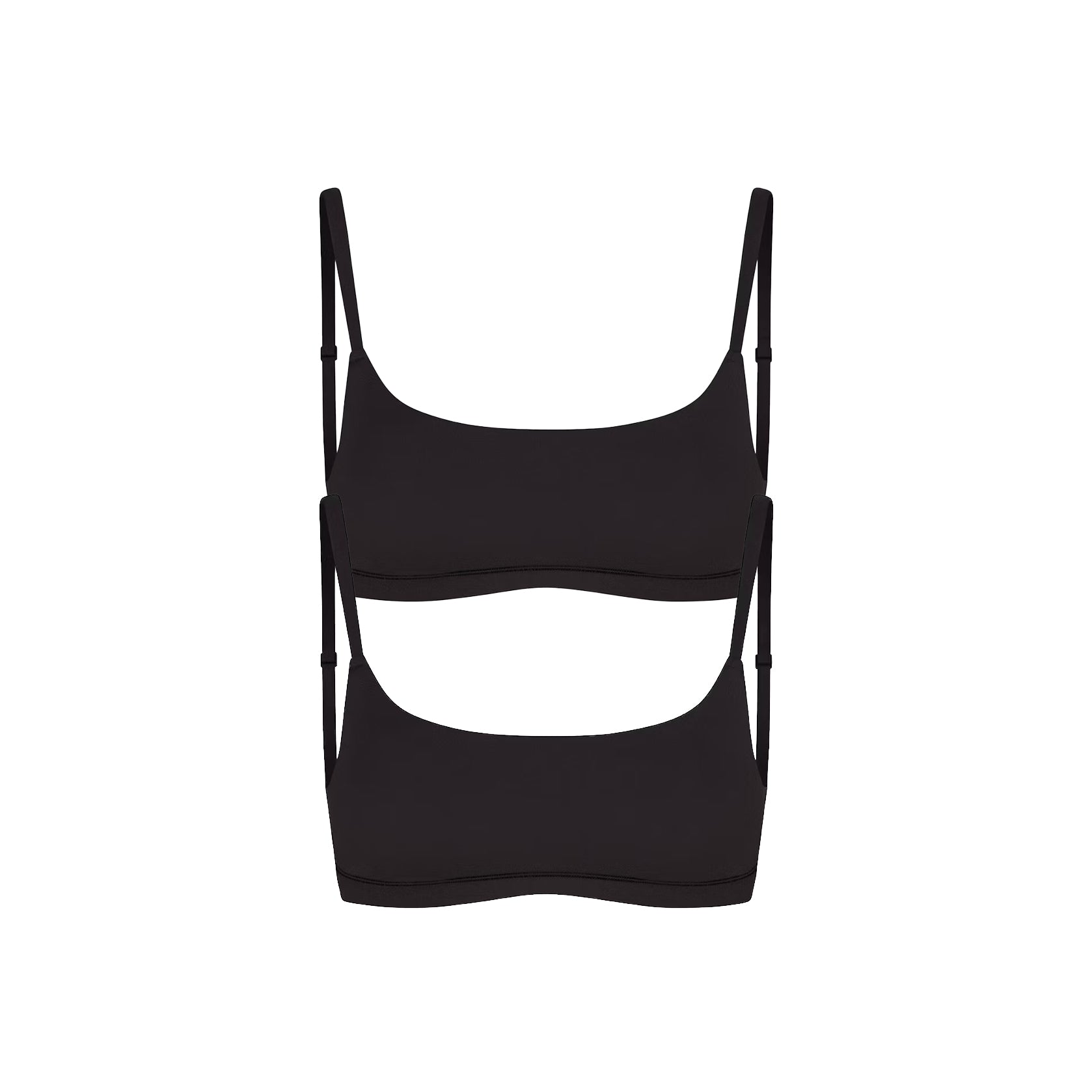 FITS EVERYBODY SCOOP BRALETTE 2-PACK | ONYX FLAT ON A WHITE BACKGROUND | FLT