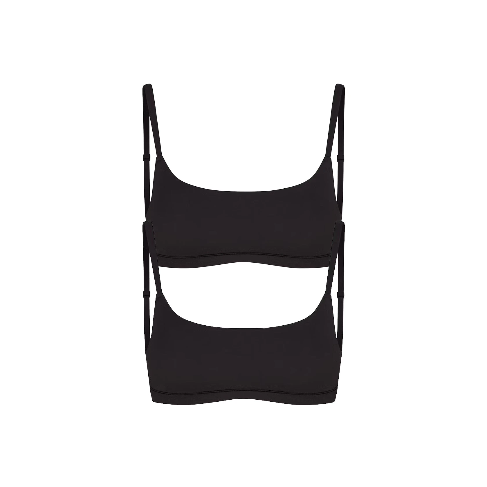 FITS EVERYBODY SCOOP BRALETTE 2-PACK | ONYX FLAT ON A WHITE BACKGROUND | FLT