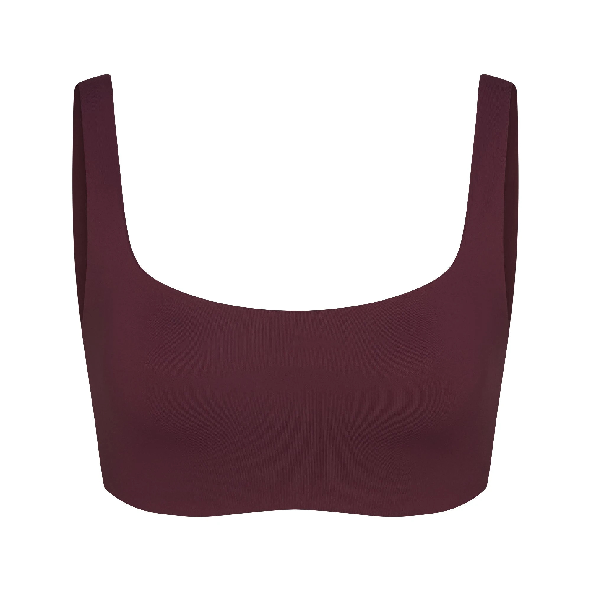 NikeSKIMS MATTE SCOOP NECK BRA | CURRANT FLAT ON A WHITE BACKGROUND | FLT