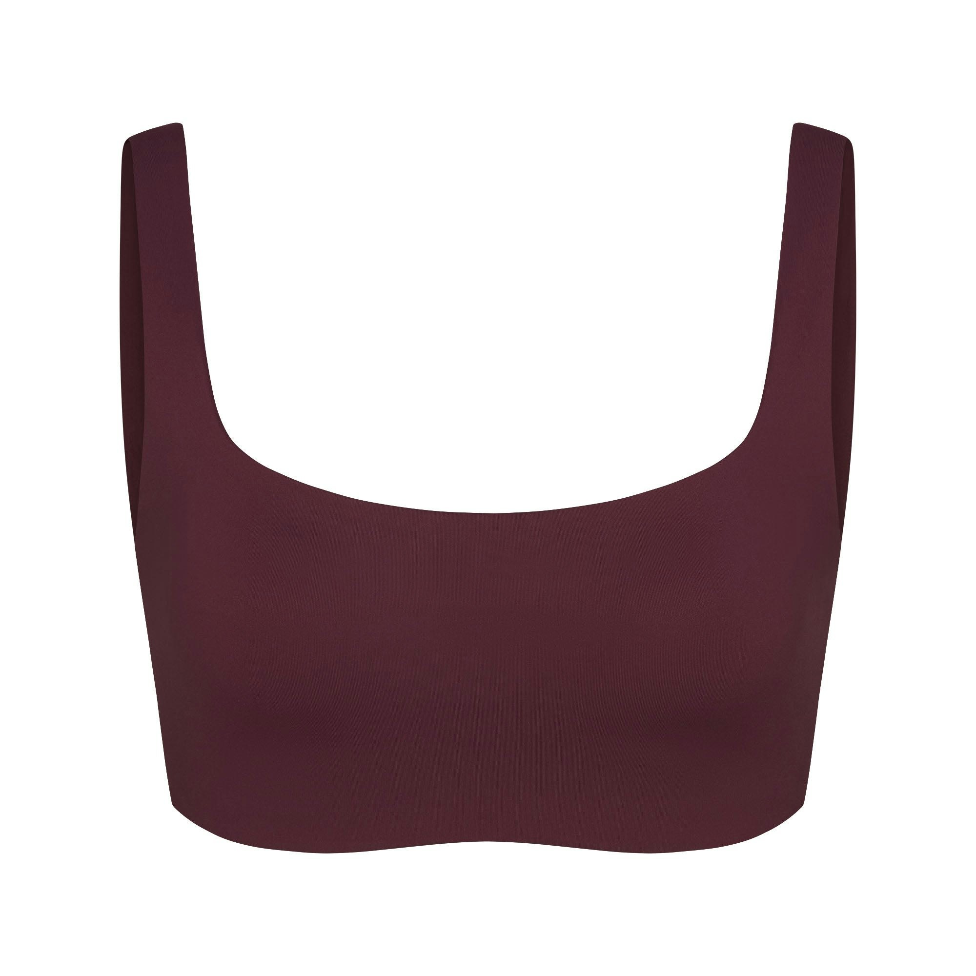 NikeSKIMS MATTE SCOOP NECK BRA | CURRANT FLAT ON A WHITE BACKGROUND | FLT