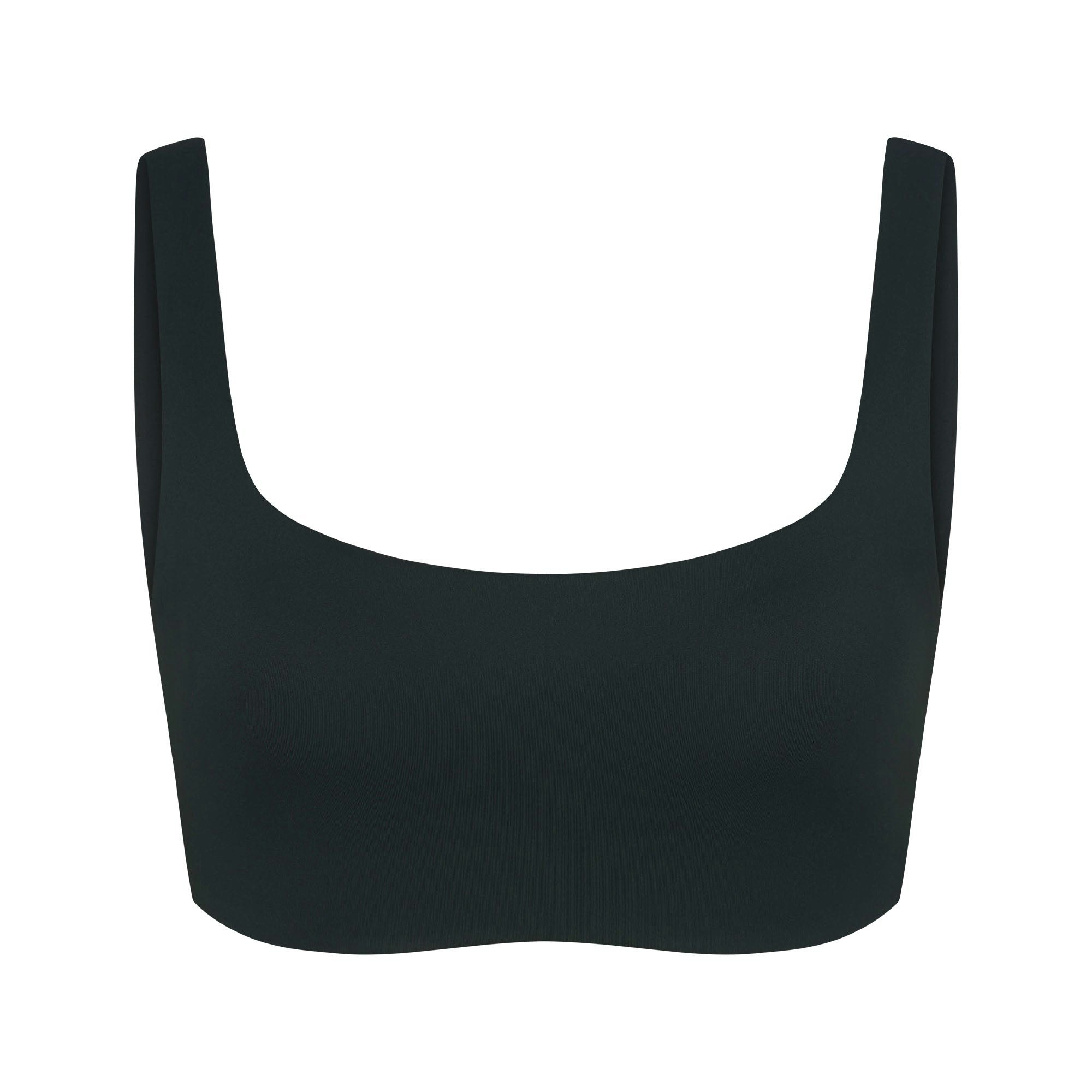 NikeSKIMS MATTE SCOOP NECK BRA | DARK TEAL FLAT ON A WHITE BACKGROUND | FLT