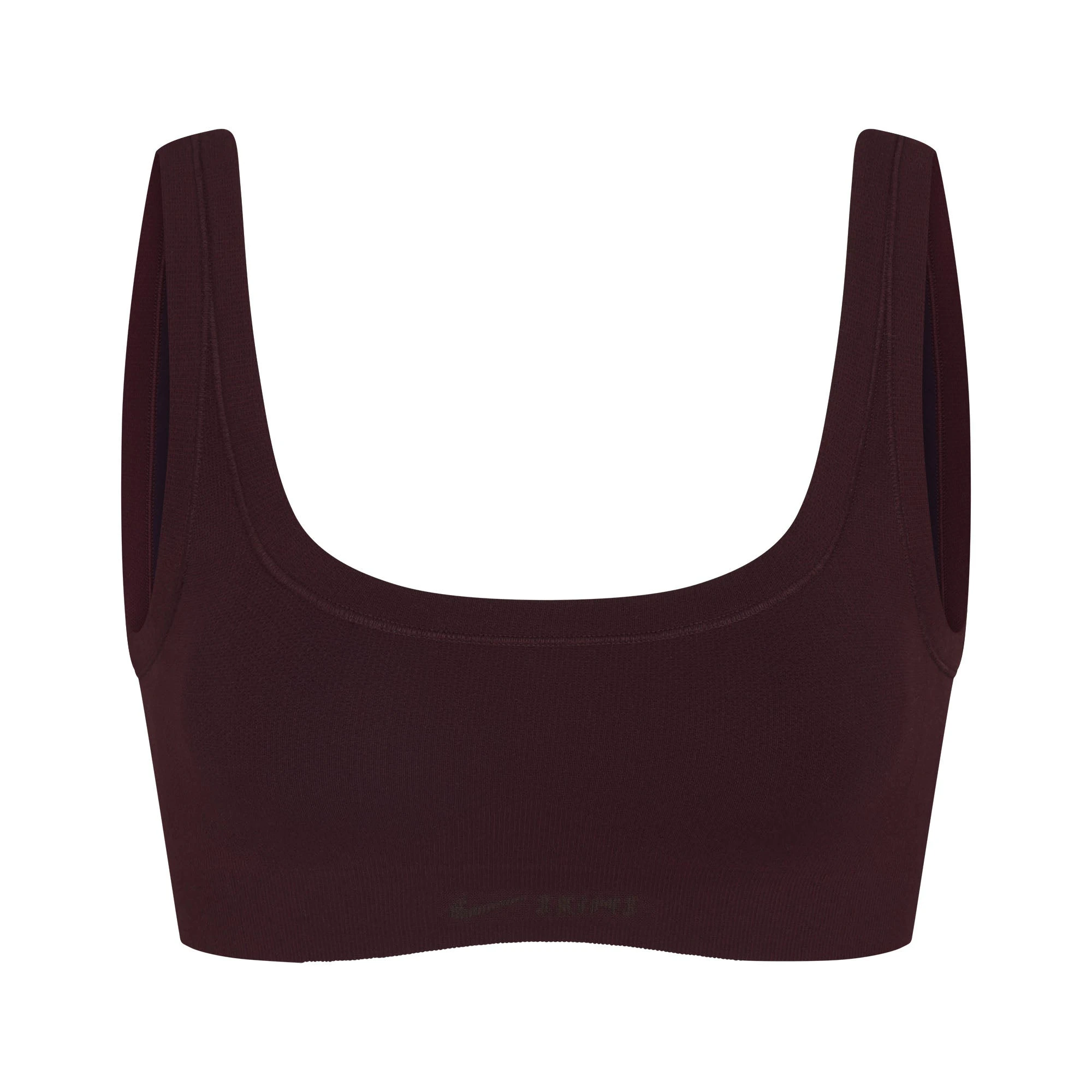 NikeSKIMS VINTAGE SEAMLESS SCOOP NECK BRA | CURRANT FLAT ON A WHITE BACKGROUND | FLT