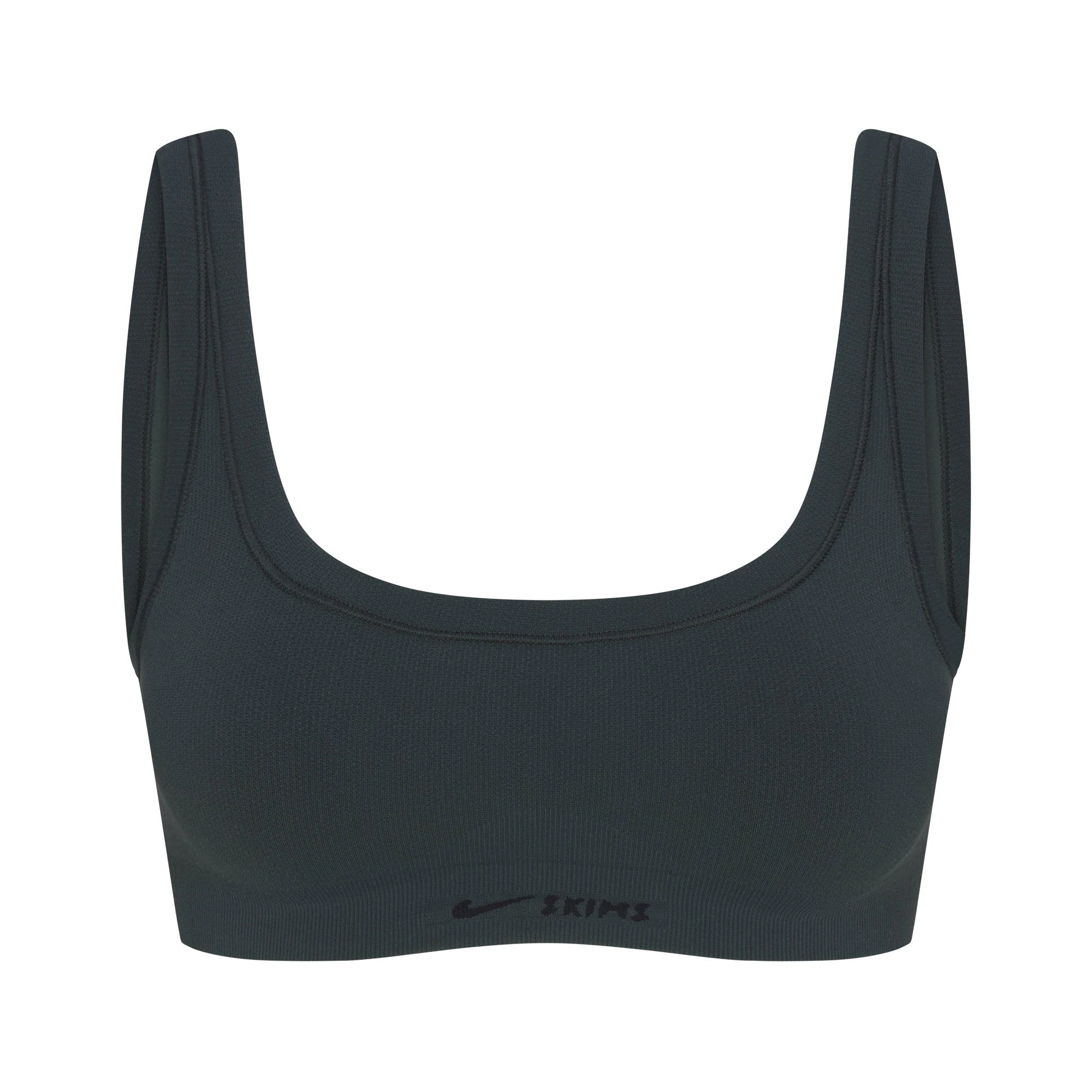 NikeSKIMS VINTAGE SEAMLESS SCOOP NECK BRA | DARK TEAL FLAT ON A WHITE BACKGROUND | FLT
