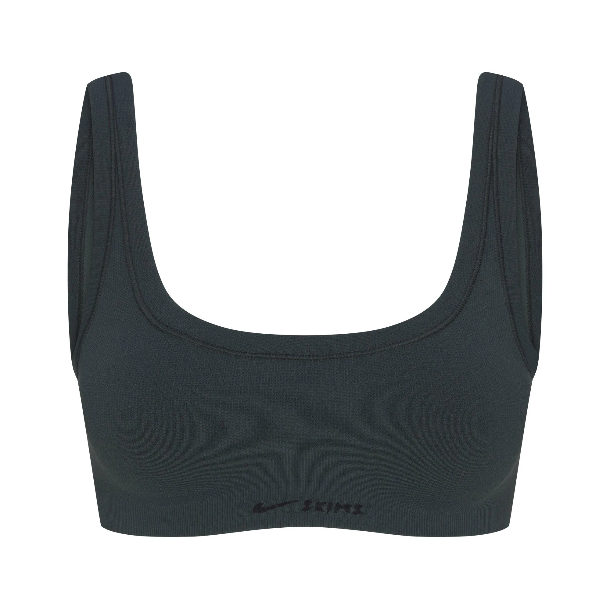 NikeSKIMS VINTAGE SEAMLESS SCOOP NECK BRA | DARK TEAL FLAT ON A WHITE BACKGROUND | FLT