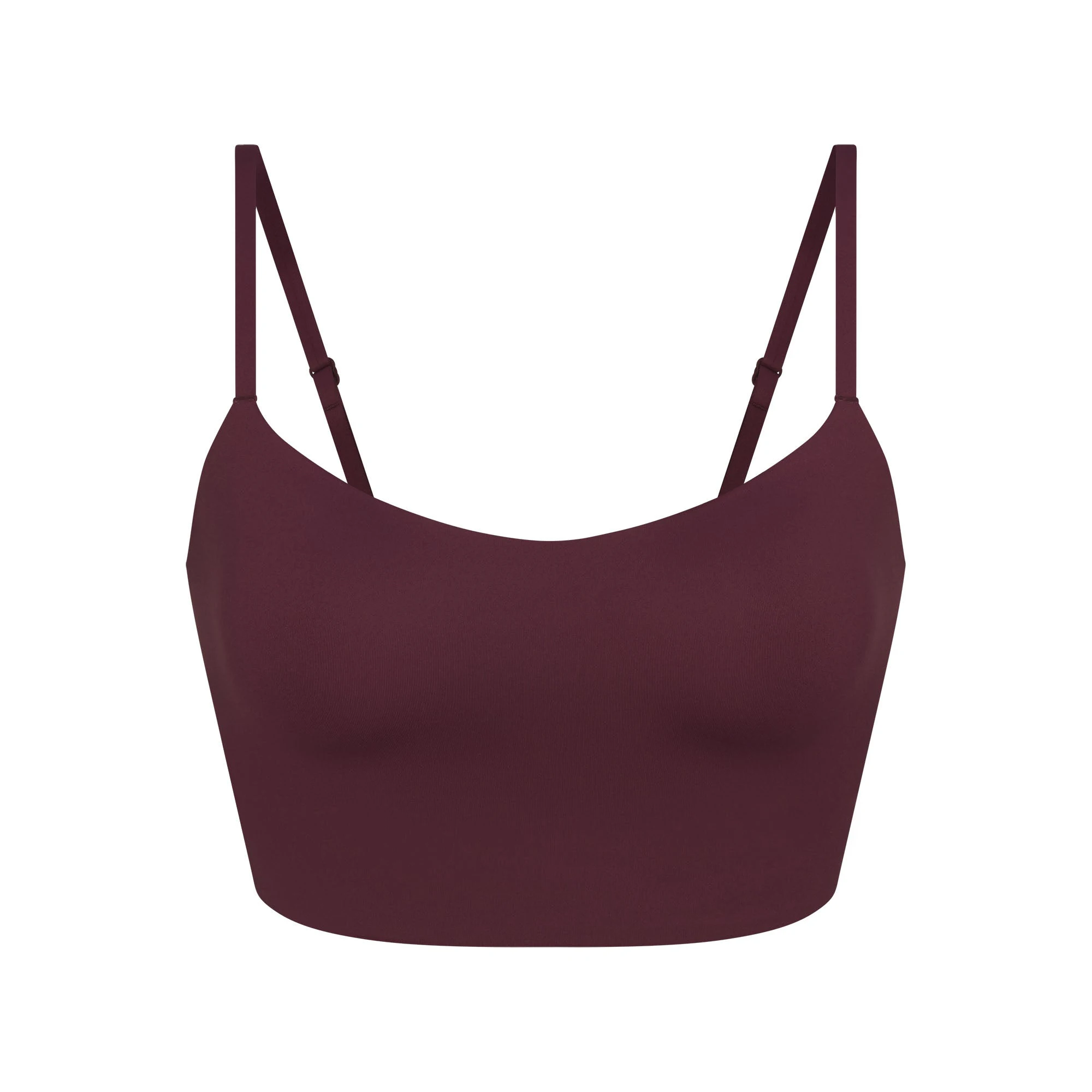 NikeSKIMS MATTE CAMI BRA TOP | CURRANT FLAT ON A WHITE BACKGROUND | FLT