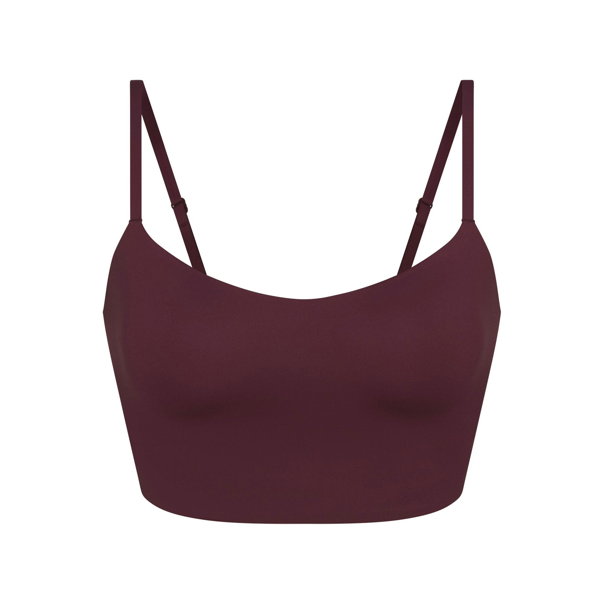 NikeSKIMS MATTE CAMI BRA TOP | CURRANT FLAT ON A WHITE BACKGROUND | FLT
