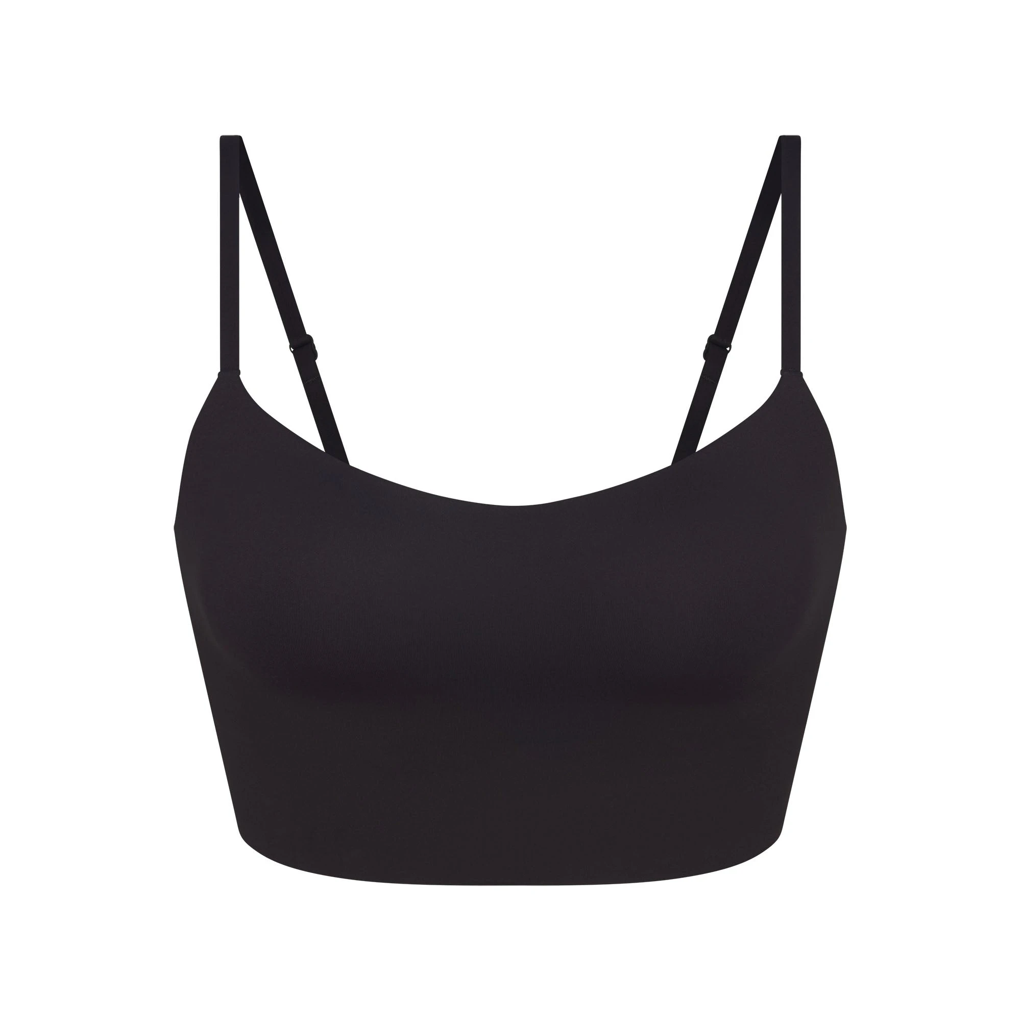NikeSKIMS MATTE CAMI BRA TOP | OBSIDIAN FLAT ON A WHITE BACKGROUND | FLT