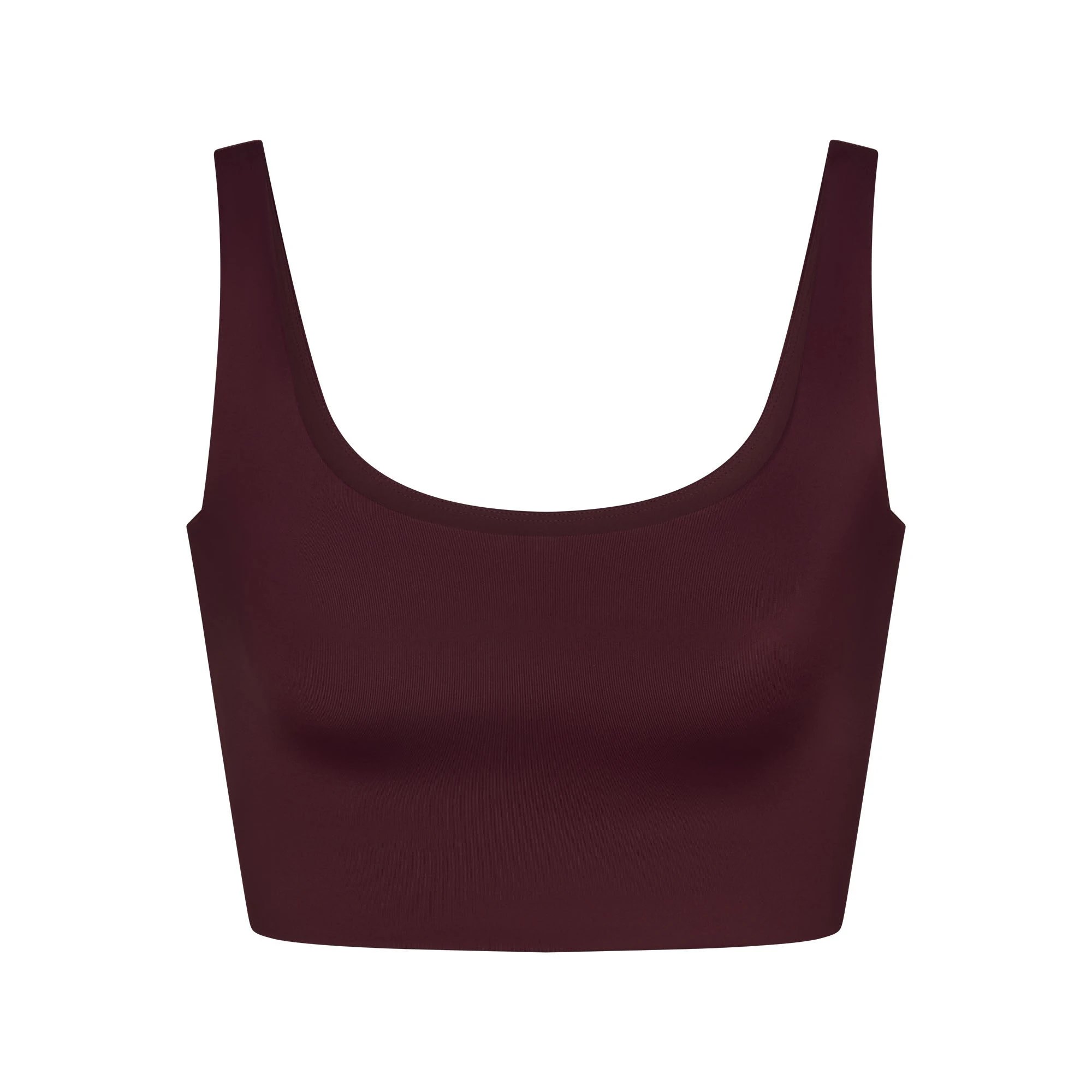 NikeSKIMS SHINE SCOOP NECK BRA TOP | CURRANT FLAT ON A WHITE BACKGROUND | FLT