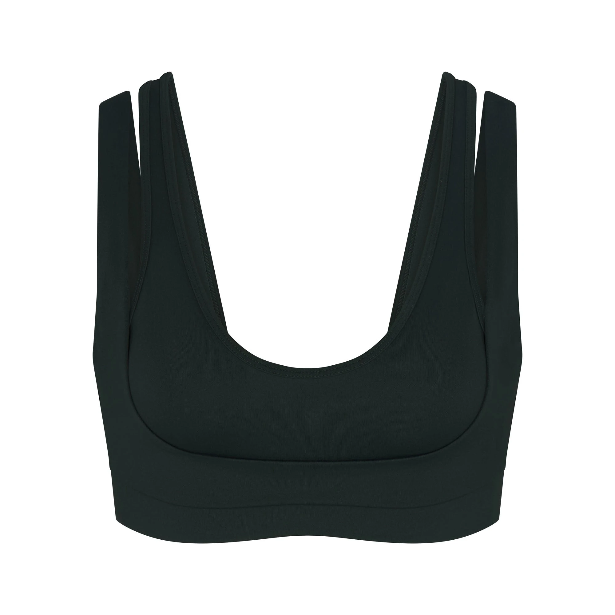 NikeSKIMS MATTE DOUBLE STRAP SCOOP BRA | DARK TEAL FLAT ON A WHITE BACKGROUND | FLT
