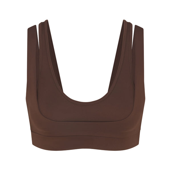 NikeSKIMS MATTE LONGLINE CORSET BRA | DARK SEPIA | SKIMS