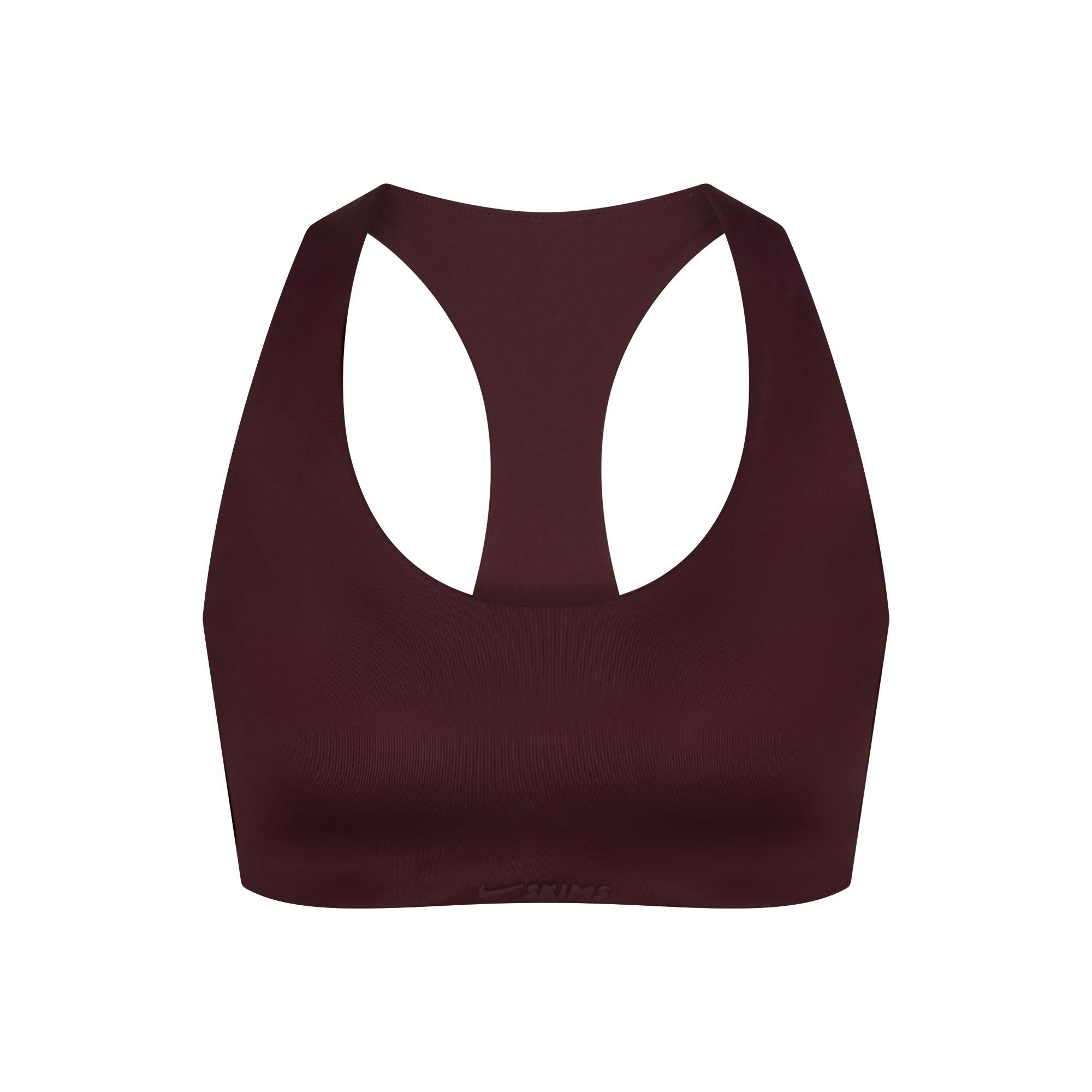 NikeSKIMS SHINE RACER BACK BRA | CURRANT FLAT ON A WHITE BACKGROUND | FLT