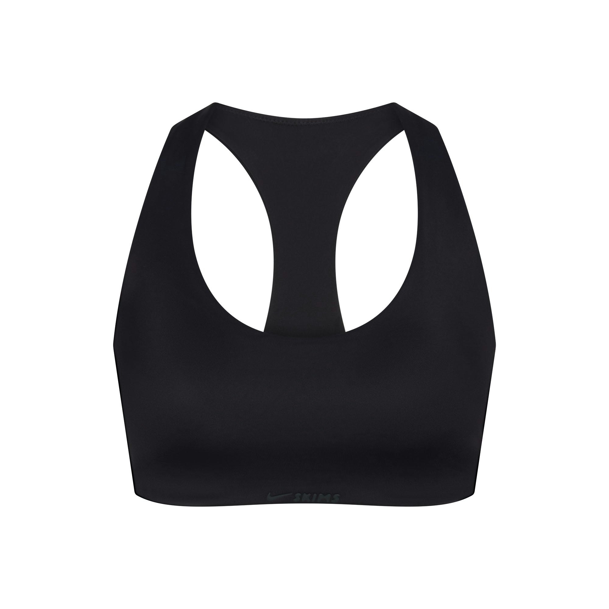 NikeSKIMS SHINE RACER BACK BRA | OBSIDIAN FLAT ON A WHITE BACKGROUND | FLT