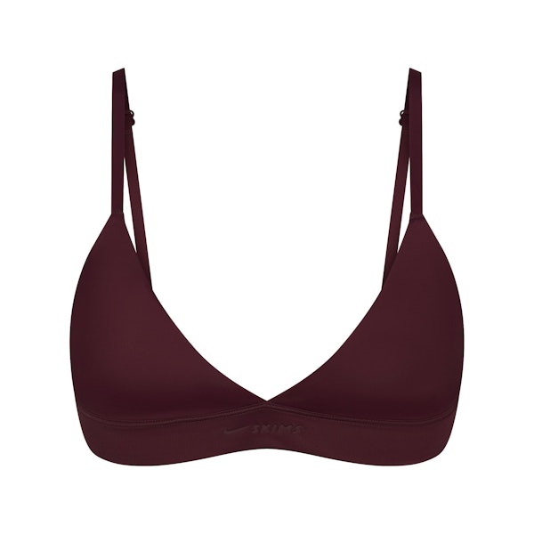 NikeSKIMS SHINE TRIANGLE BRA | CURRANT FLAT ON A WHITE BACKGROUND | FLT