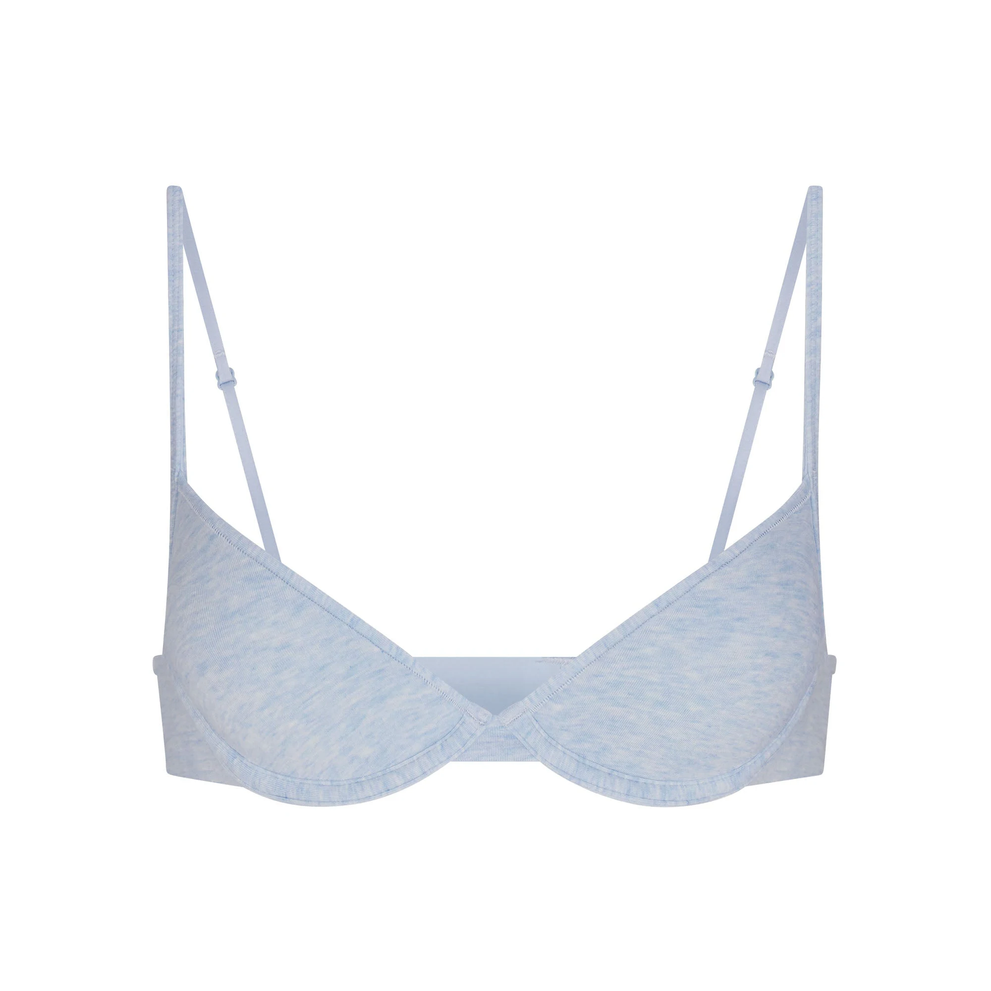 EVERYDAY COTTON UNLINED DEMI BRA | AIRSPACE HEATHER FLAT ON A WHITE BACKGROUND | FLT