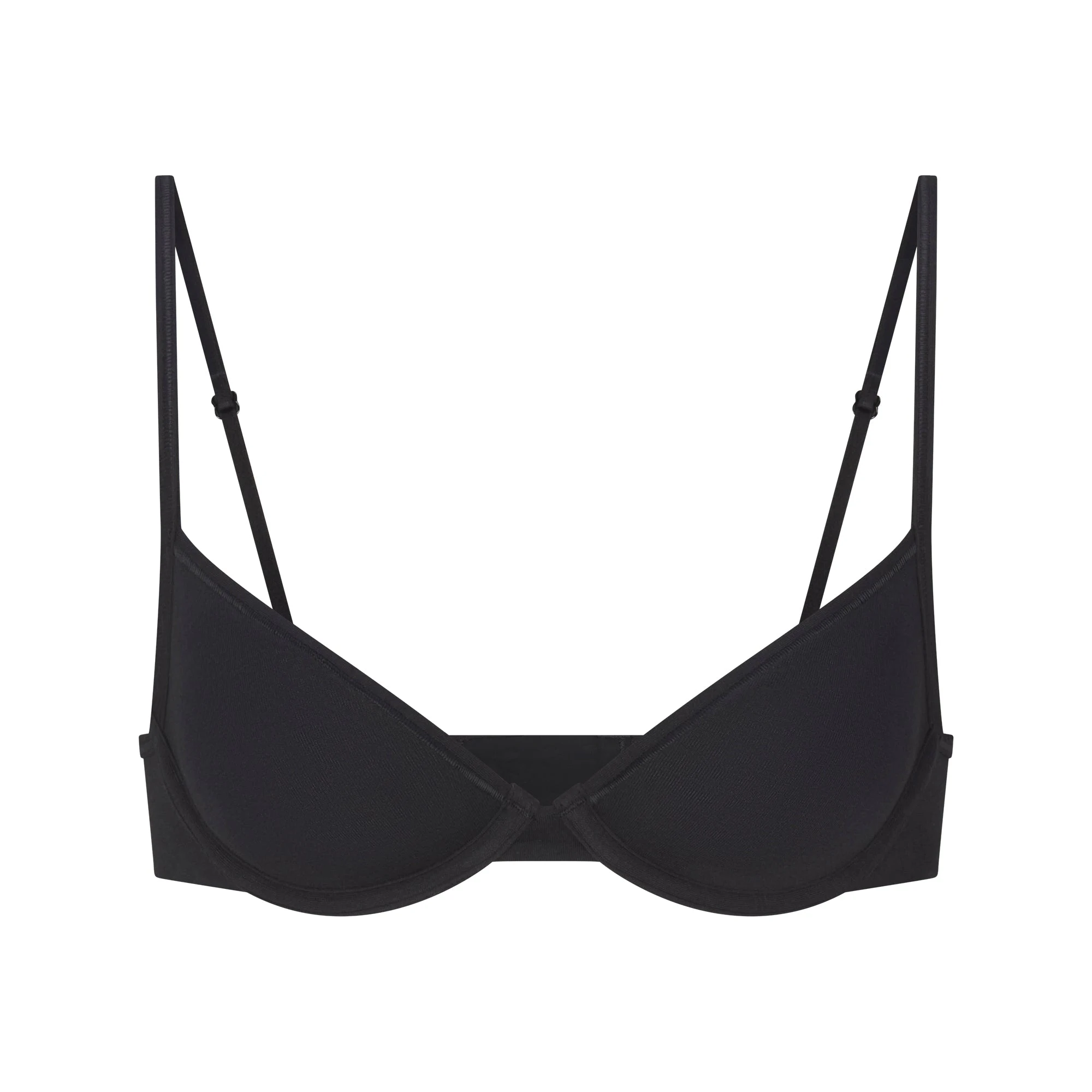 EVERYDAY COTTON UNLINED DEMI BRA | ONYX FLAT ON A WHITE BACKGROUND | FLT